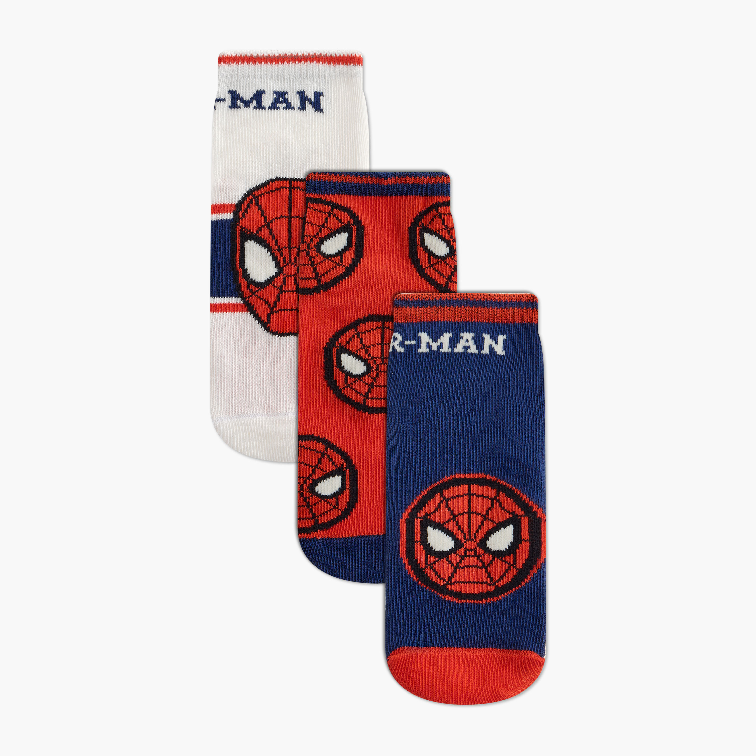 Boys Socks with Spider-Man Print - Set of 3-baby-boys-accessories-socks-image-1