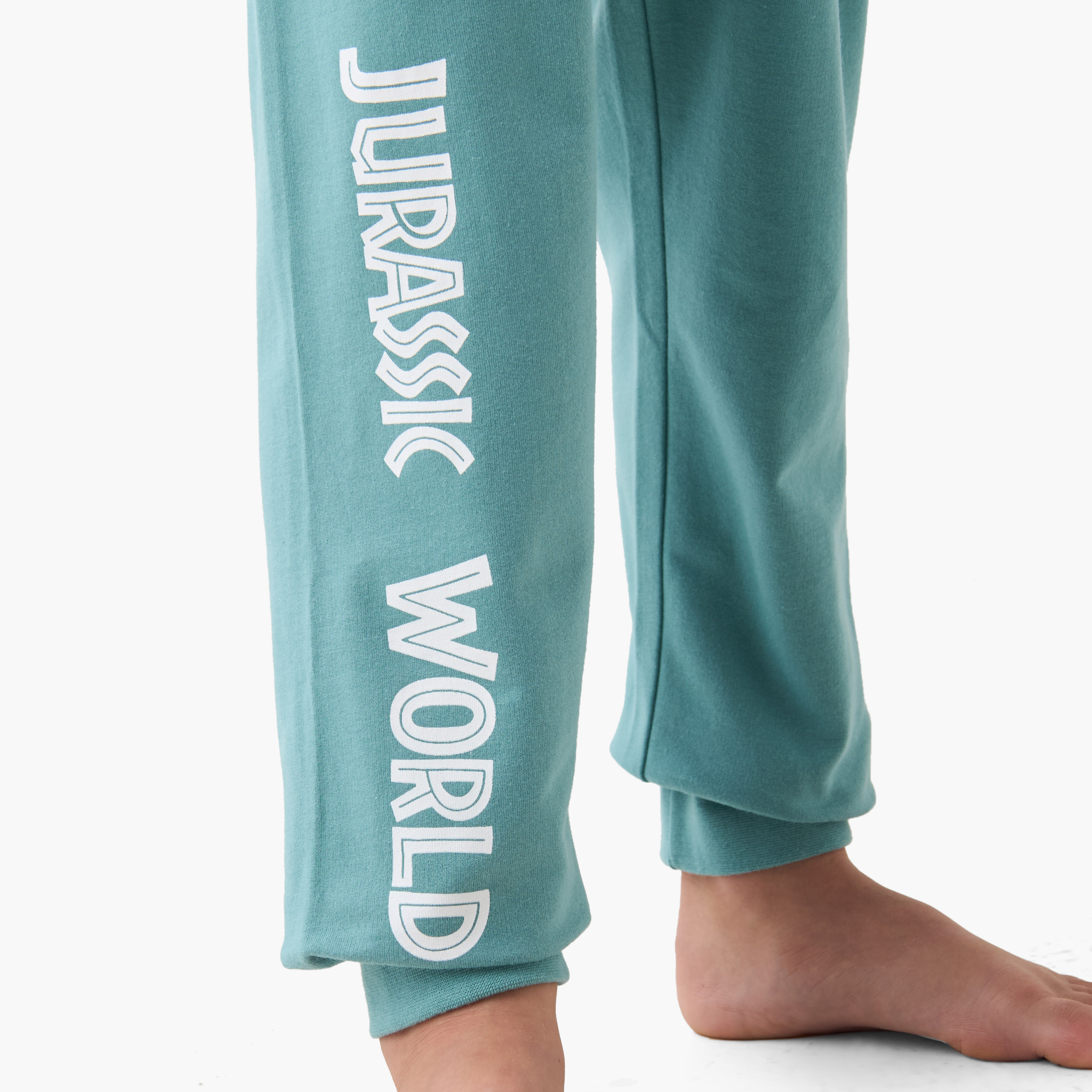 Boys Pyjama Set with Dinosaur Print - Cotton - Long Sleeves - Round Neck-boys-clothing-nightwear-image-6