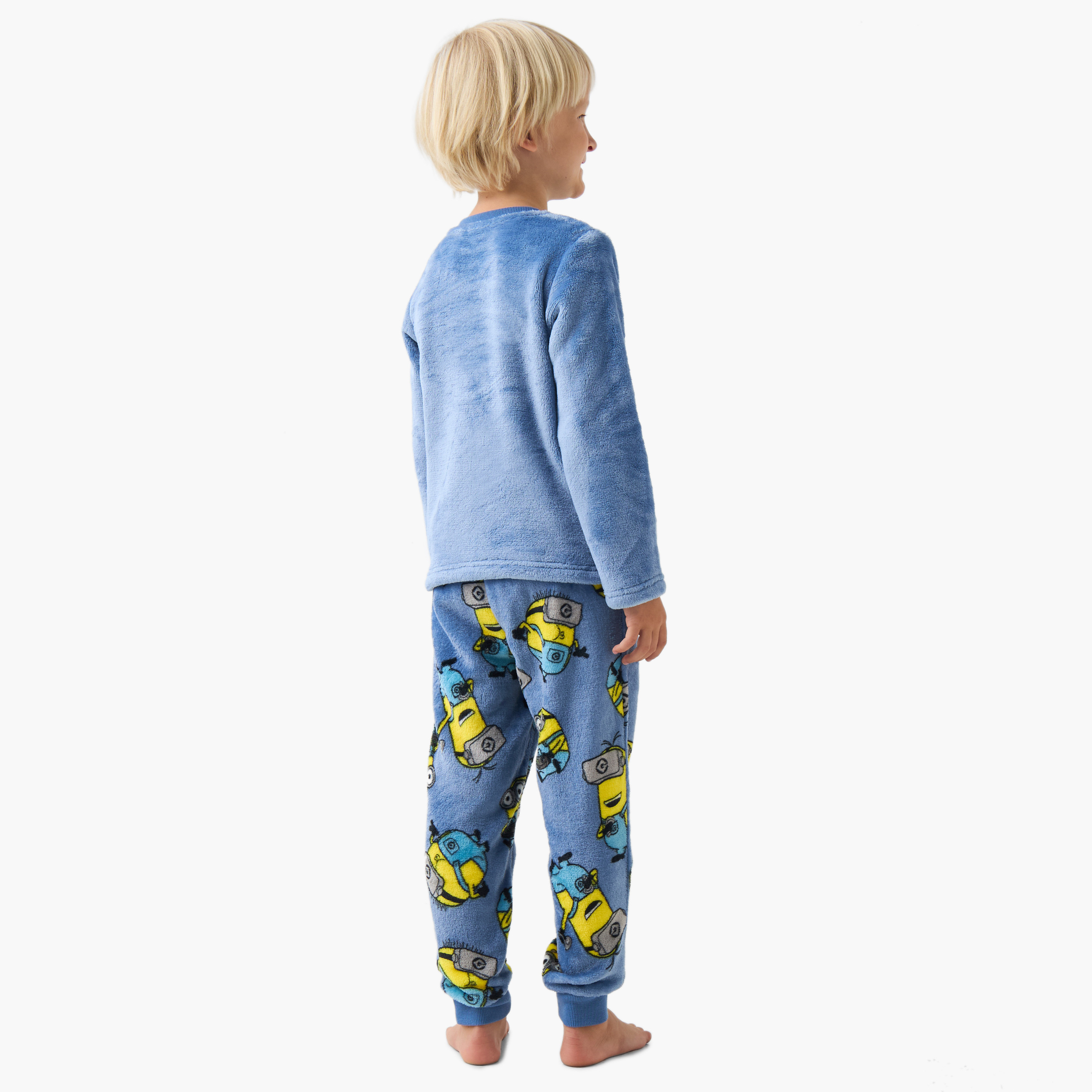 طقم بيجاما للأولاد بطبعات مينون - بوليستر - أكمام طويلة وياقة مستديرة-boys-clothing-nightwear-image-4