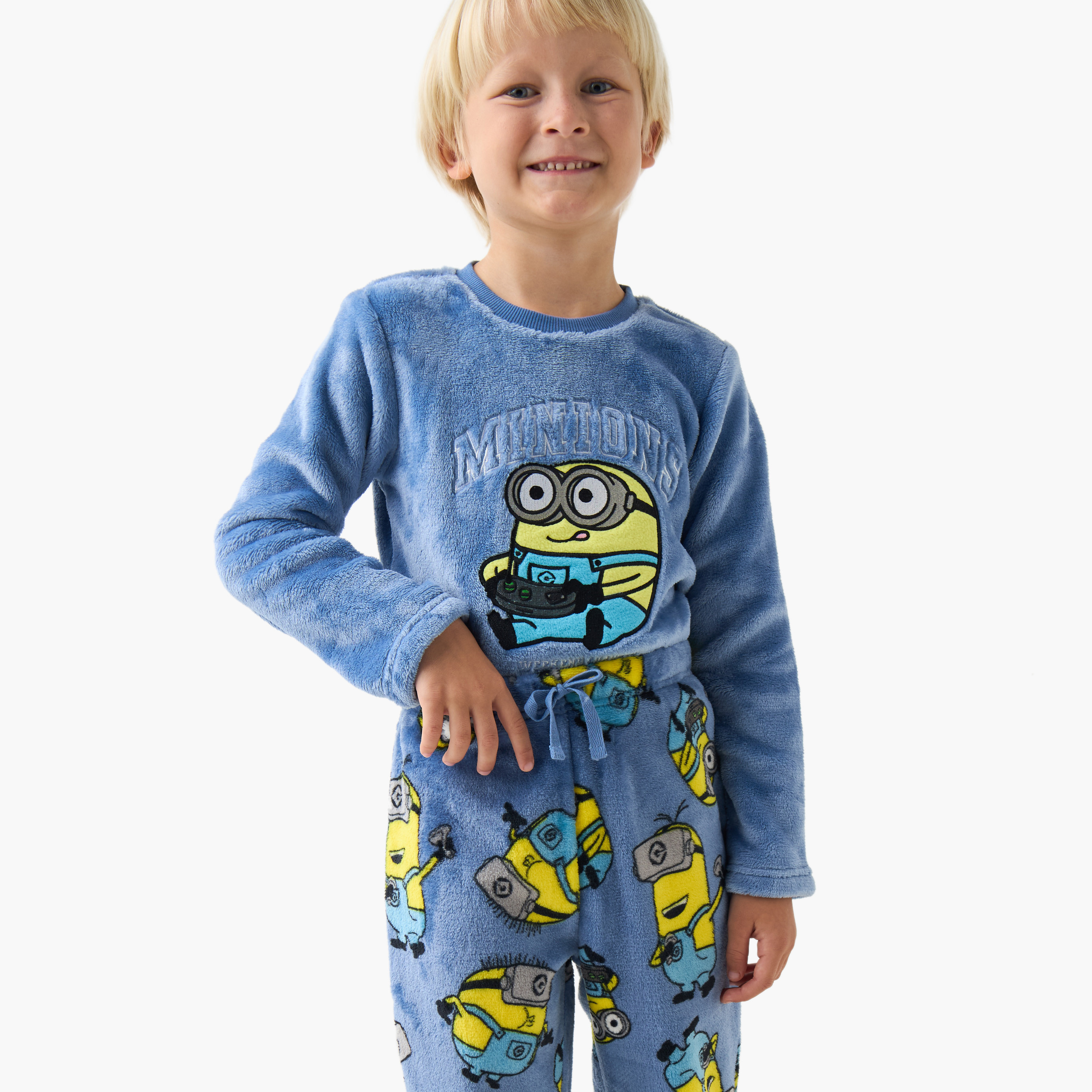 طقم بيجاما للأولاد بطبعات مينون - بوليستر - أكمام طويلة وياقة مستديرة-boys-clothing-nightwear-image-5