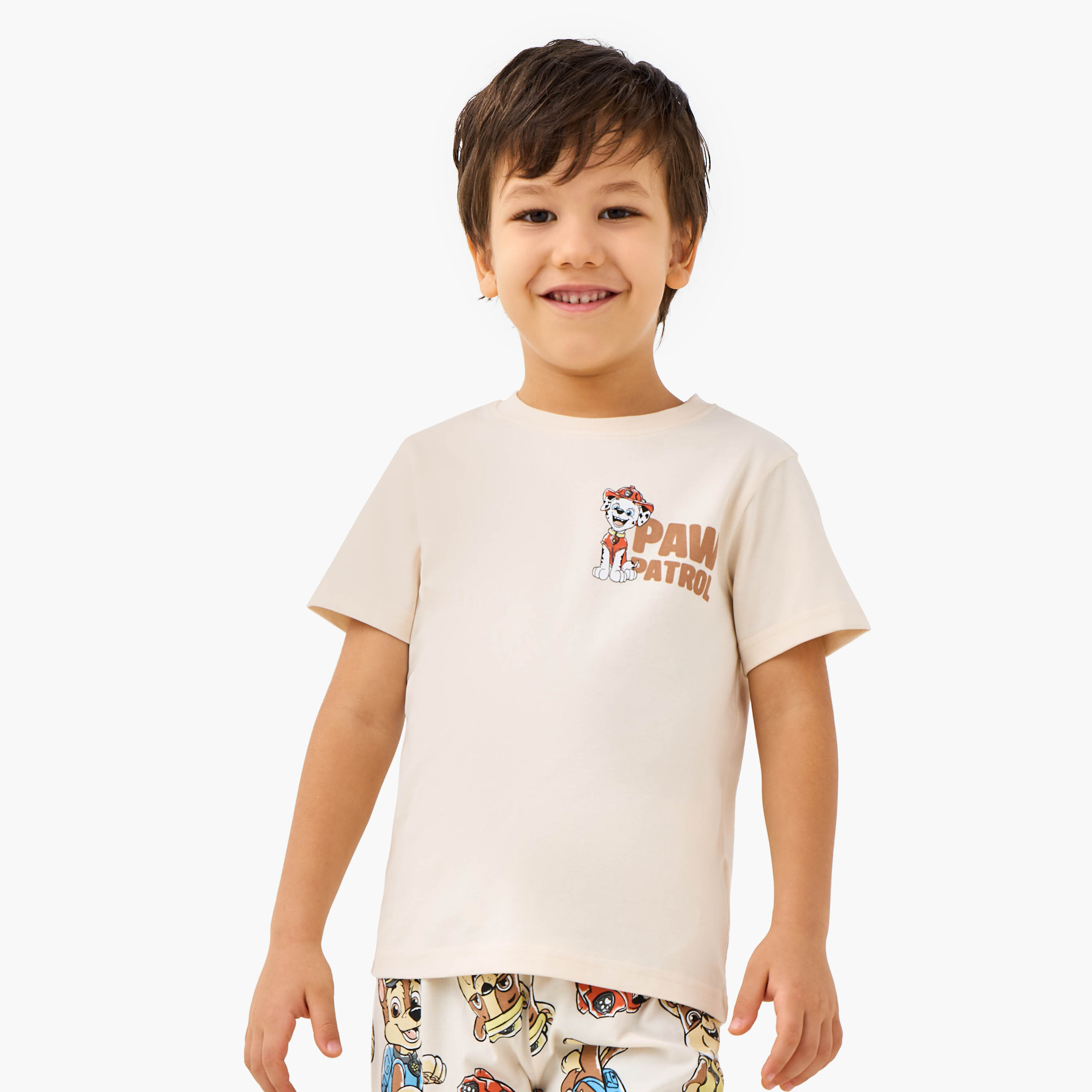 PAW Patrol Print T-shirt and Pyjama Set-boys-clothing-nightwear-image-2