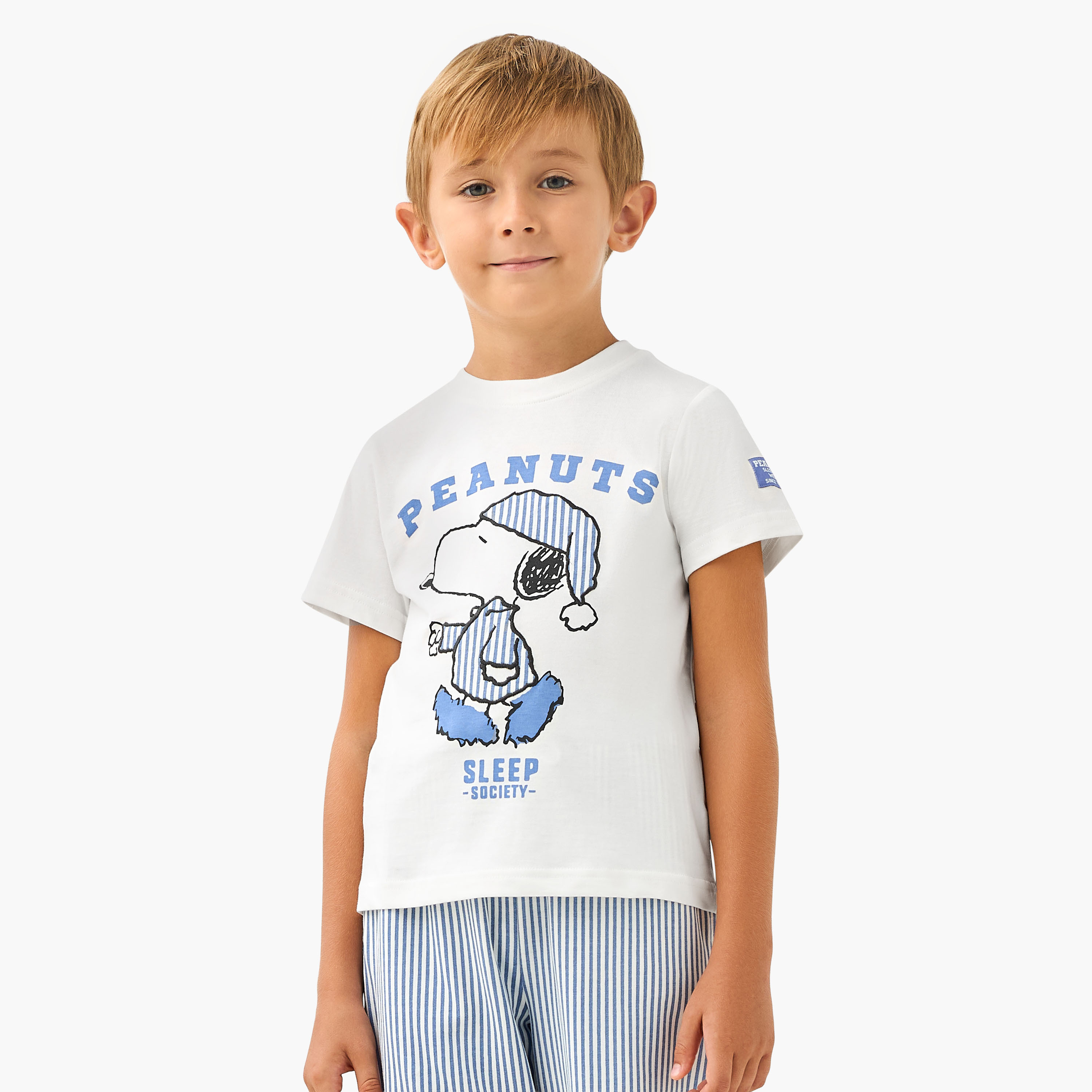 طقم بنطلون بيجاما وتيشيرت بطبعات بينات-boys-clothing-nightwear-image-2