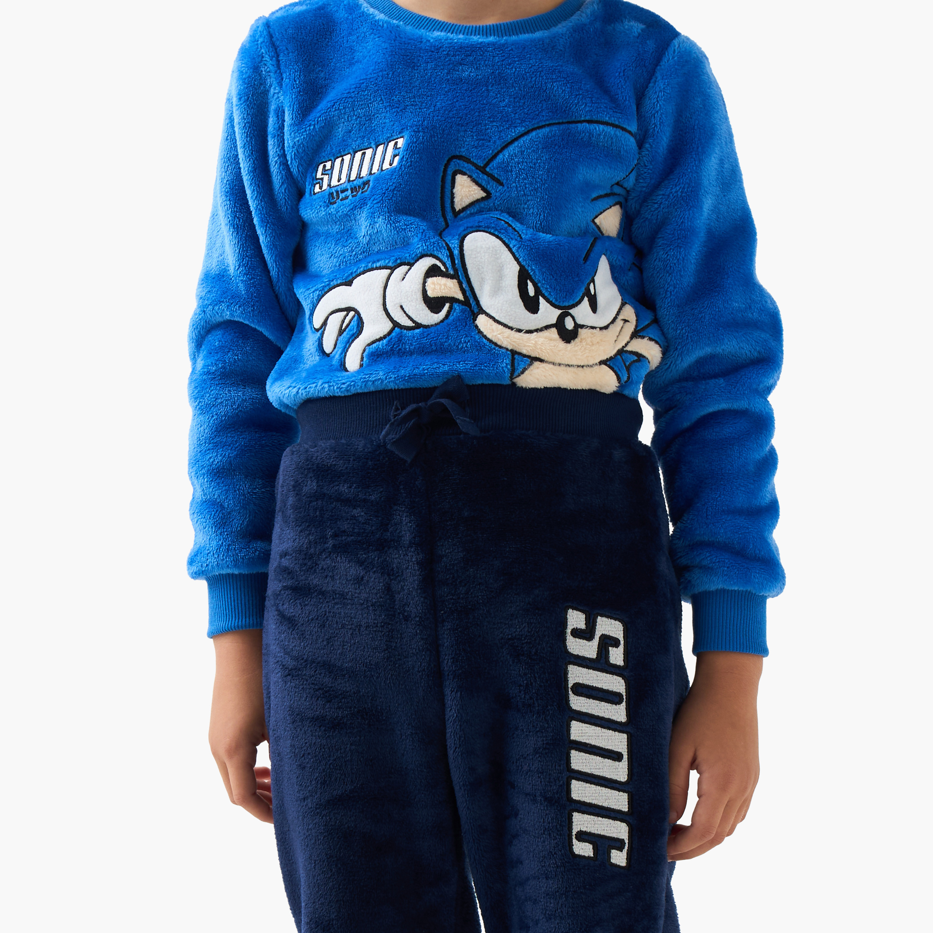 طقم بيجاما بوليستر بياقة ضيقة وأكمام طويلة وطبعات للأولاد-boys-clothing-nightwear-image-3