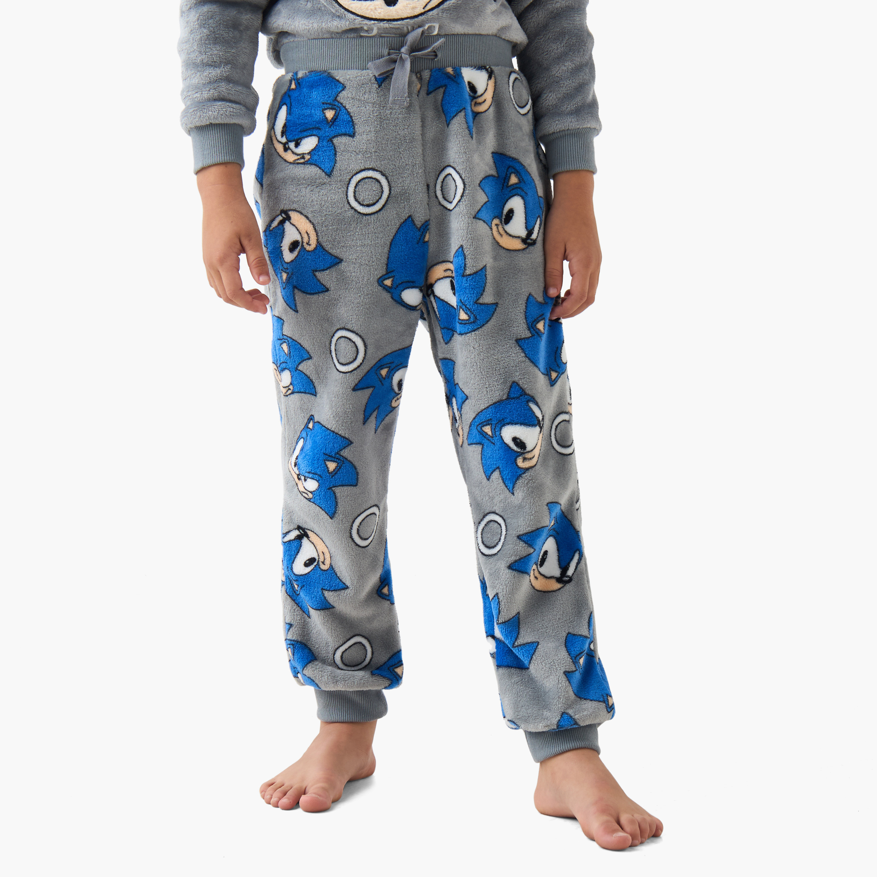 Boys Pyjama Set with Sonic the Hedgehog Print - Polyester - Long Sleeves - Crew Neck-boys-clothing-nightwear-image-3