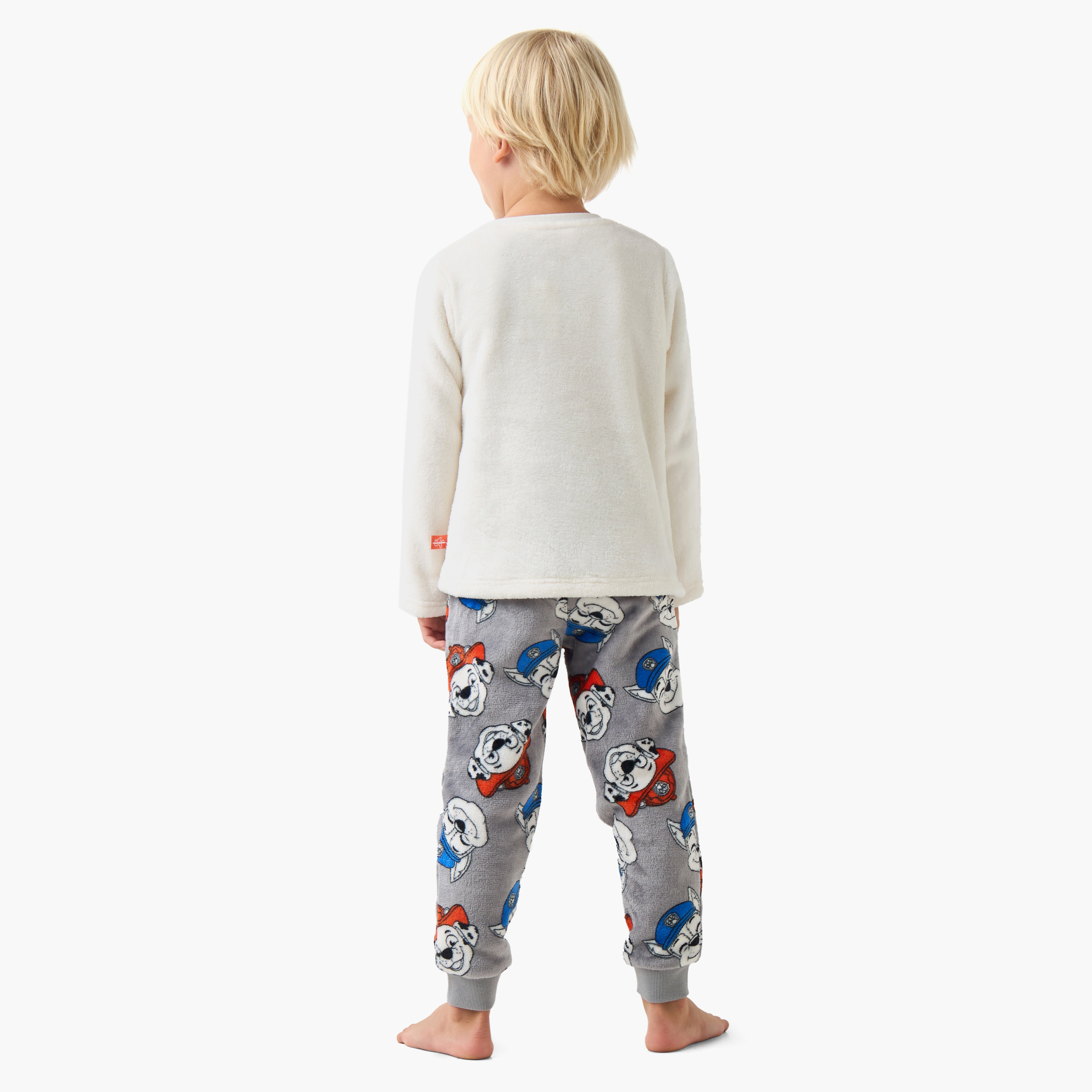 طقم بيجاما بوليستر بياقة ضيقة وأكمام طويلة وبطبعات للأولاد-boys-clothing-nightwear-image-4