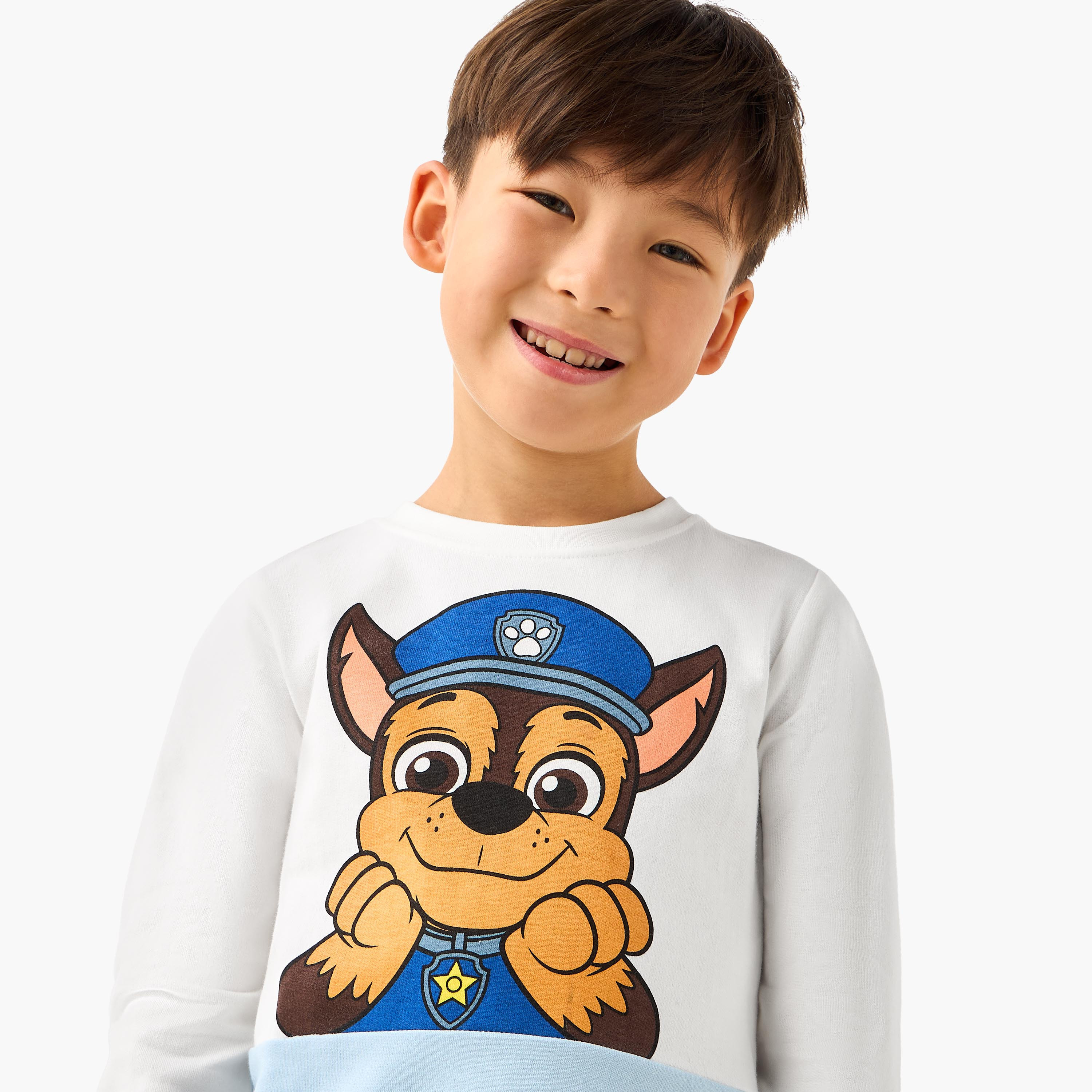 طقم بيجاما قطن بياقة ضيقة وأكمام طويلة وطبعات-boys-clothing-nightwear-image-2