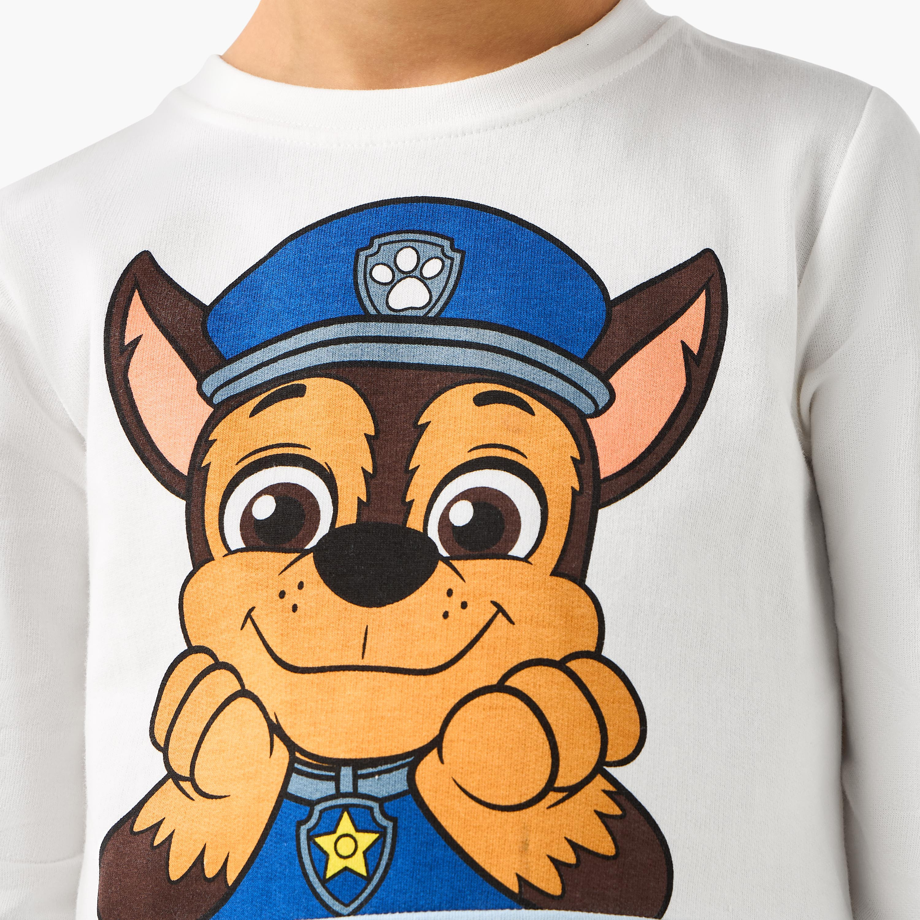 طقم بيجاما قطن بياقة ضيقة وأكمام طويلة وطبعات-boys-clothing-nightwear-image-1