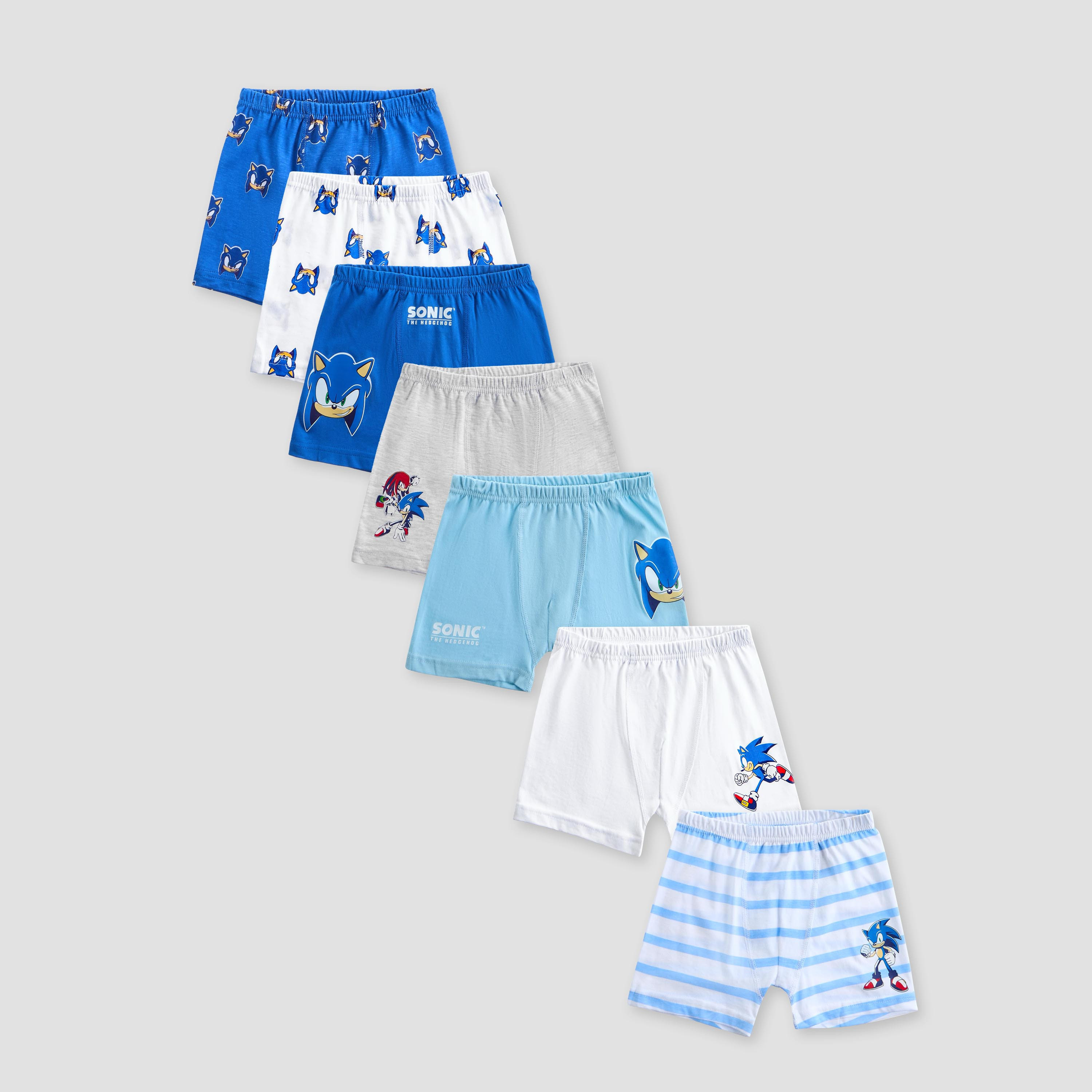 Pack of 7 Cotton Boxers with Sonic the Hedgehog Print-boys-clothing-innerwear-boxersandbriefs-image-1