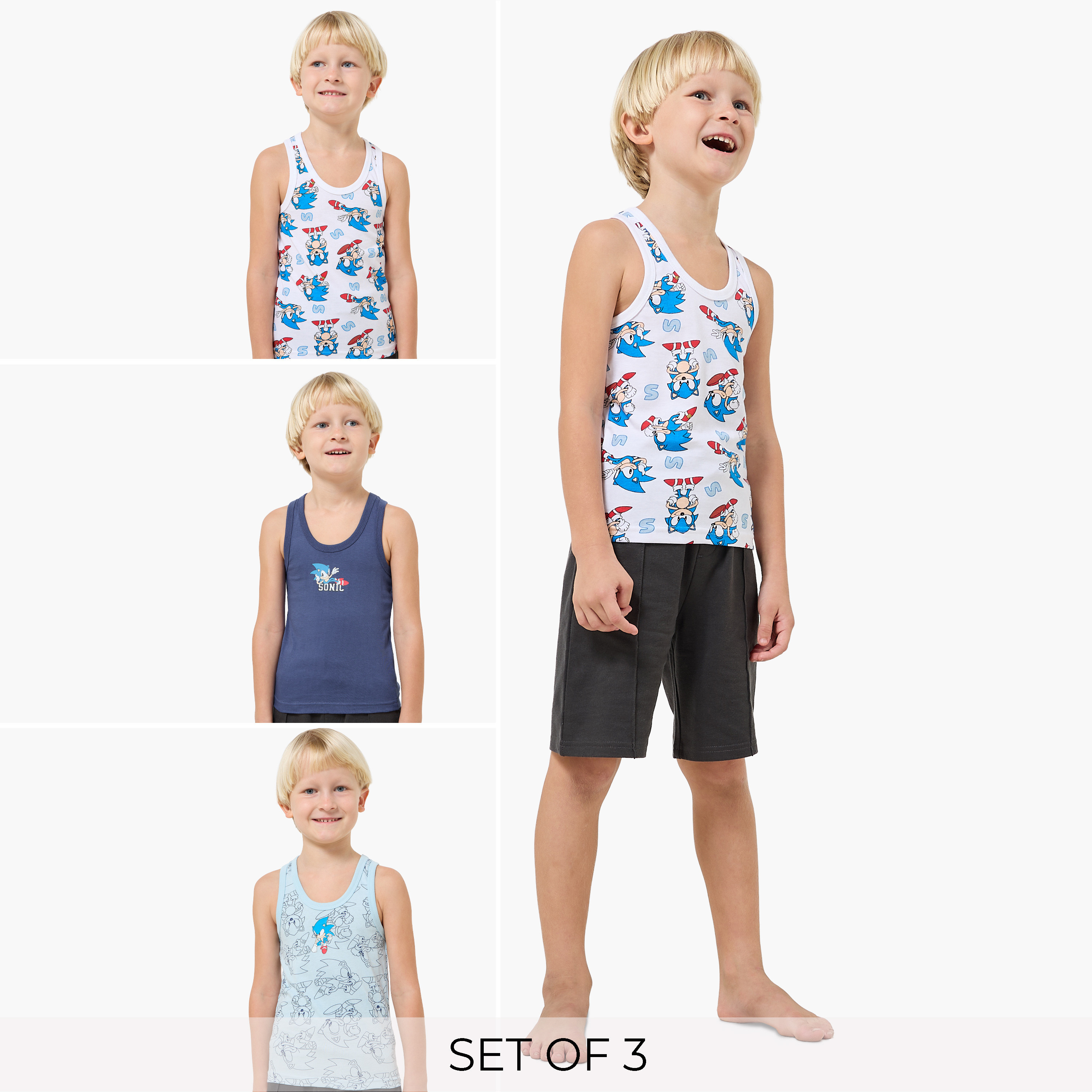 طقم قيستات قطن 3 قطع برقبة مستديرة وطبعات-baby-boys-clothing-innerwear-image-1