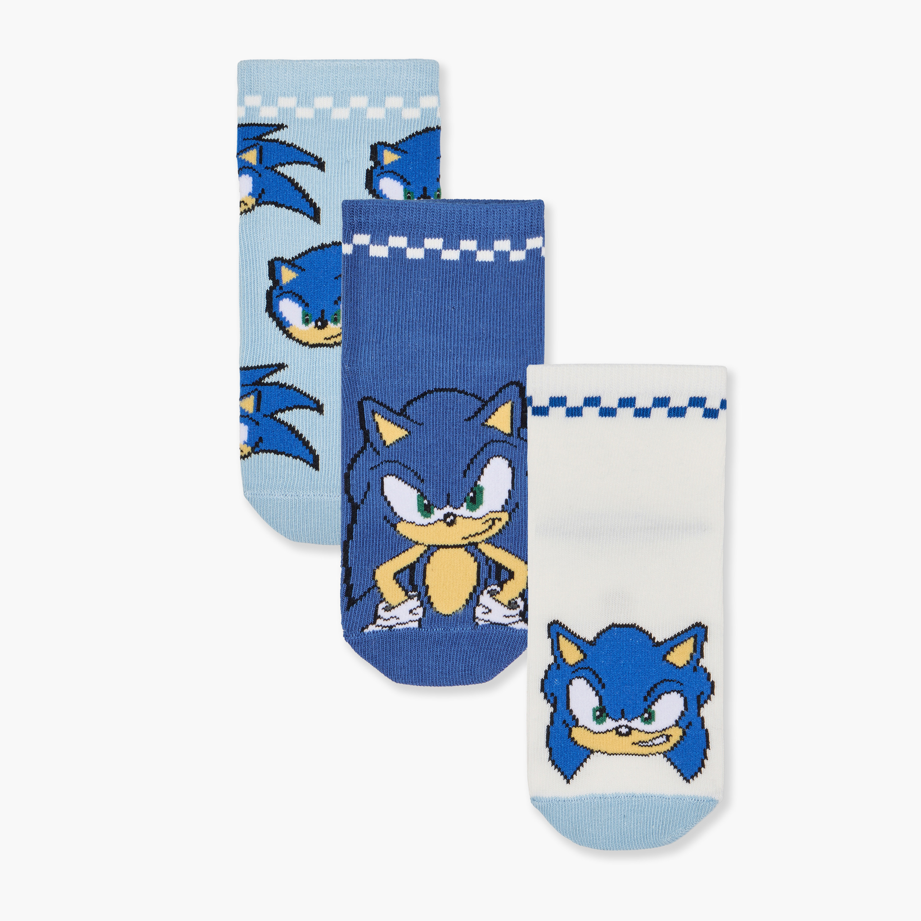 Pack of 3 Boys Socks Sonic the Hedgehog Print-baby-boys-accessories-socks-image-1