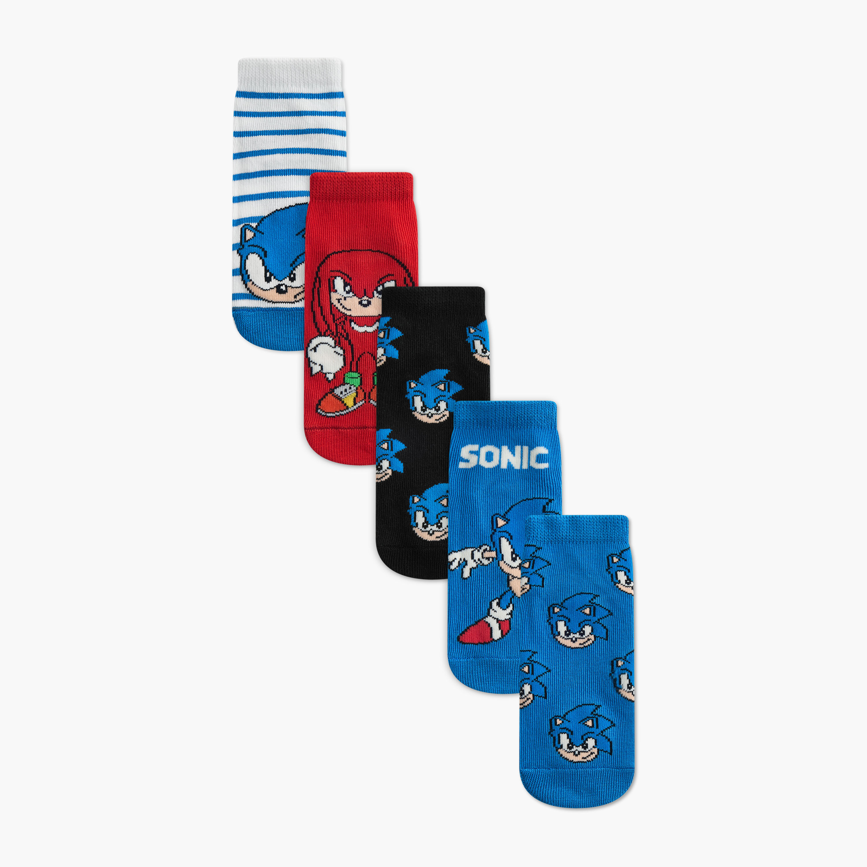 Boys Socks with Sonic the Hedgehog Print - Set of 5-baby-boys-accessories-socks-image-1