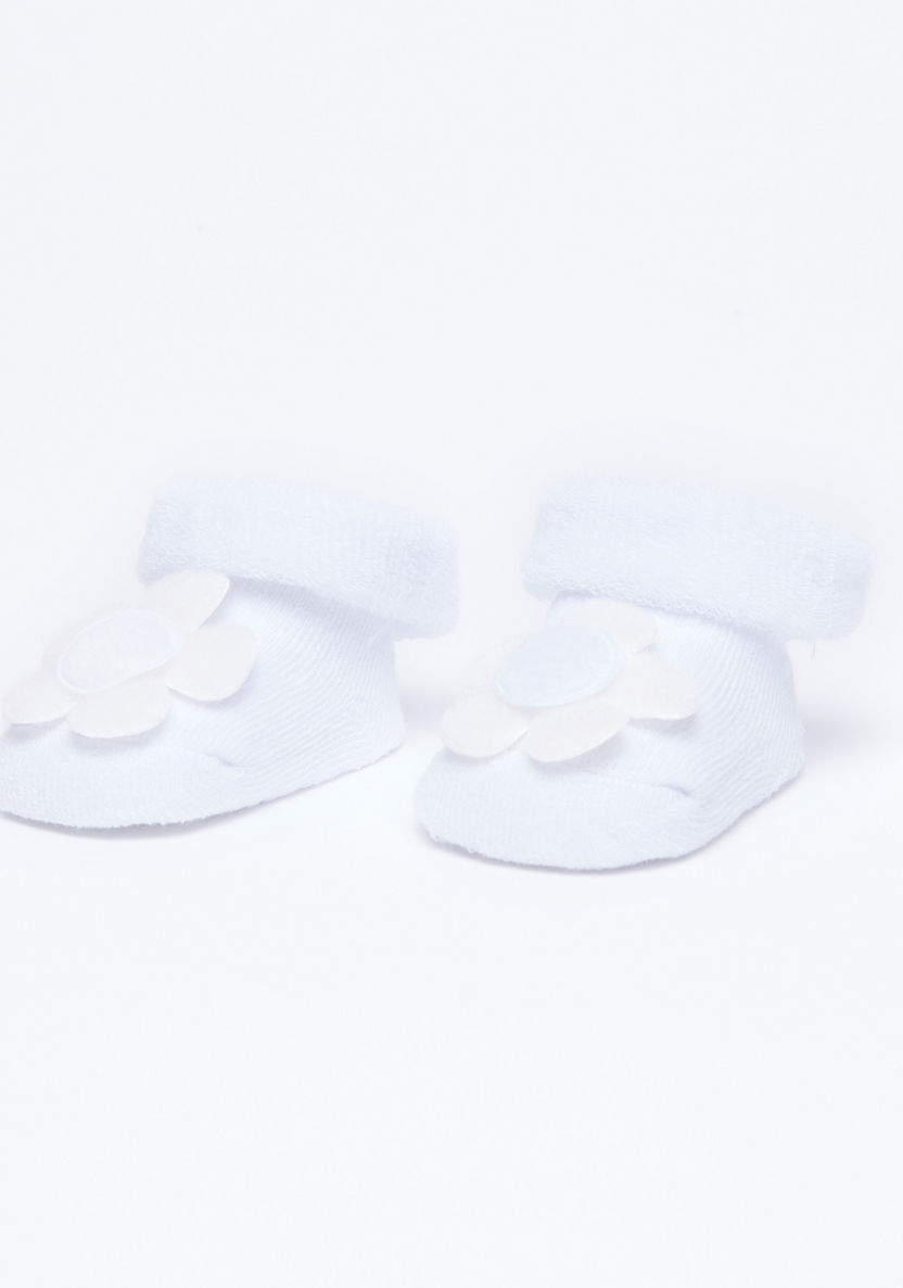 Juniors Flower Applique Socks-Socks-image-0