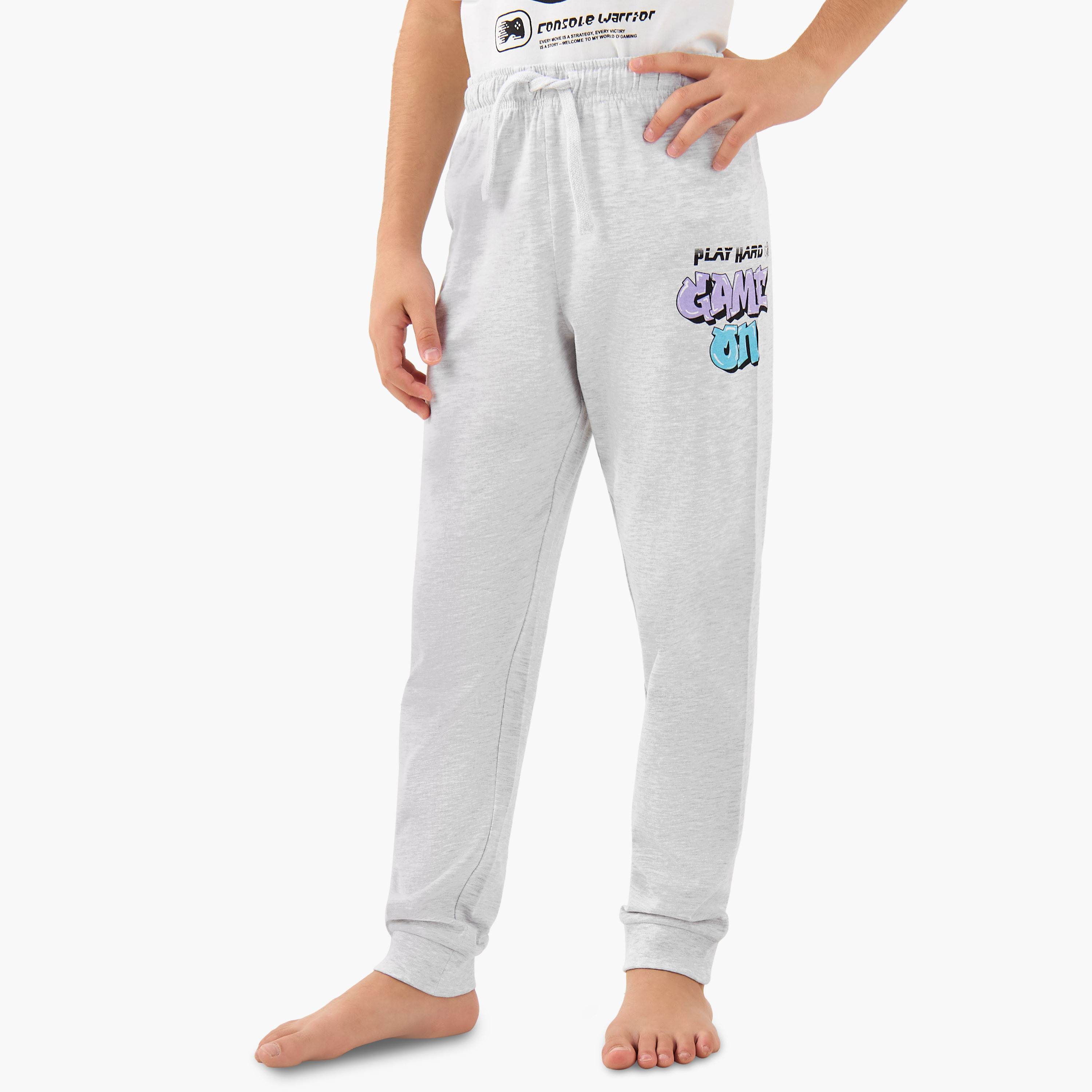 Juniors Boys Pyjama Set with Print - Cotton - Short Sleeves - Crew Neck - Set of 2-boys-clothing-nightwear-image-4