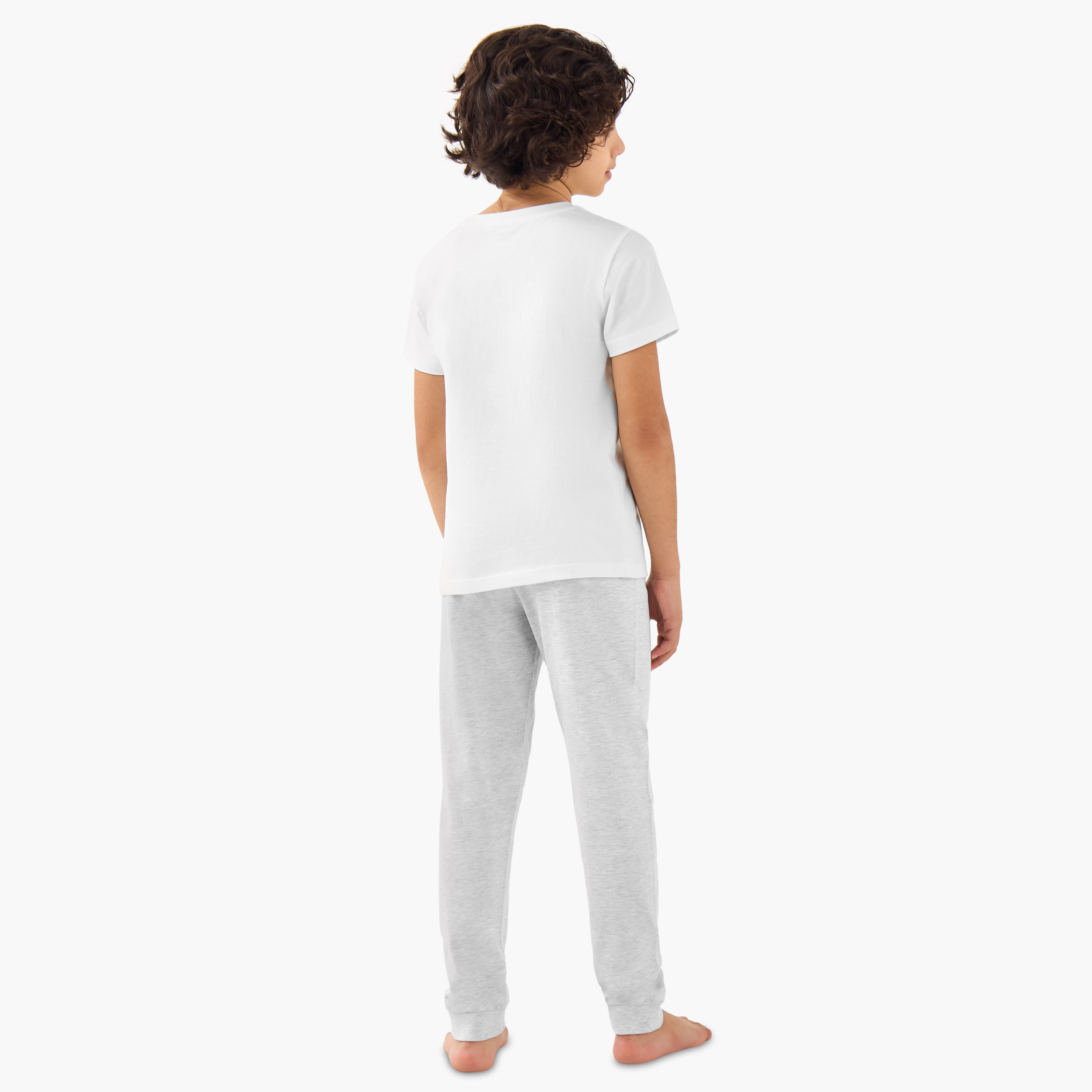 Juniors Boys Pyjama Set with Print - Cotton - Short Sleeves - Crew Neck - Set of 2-boys-clothing-nightwear-image-5