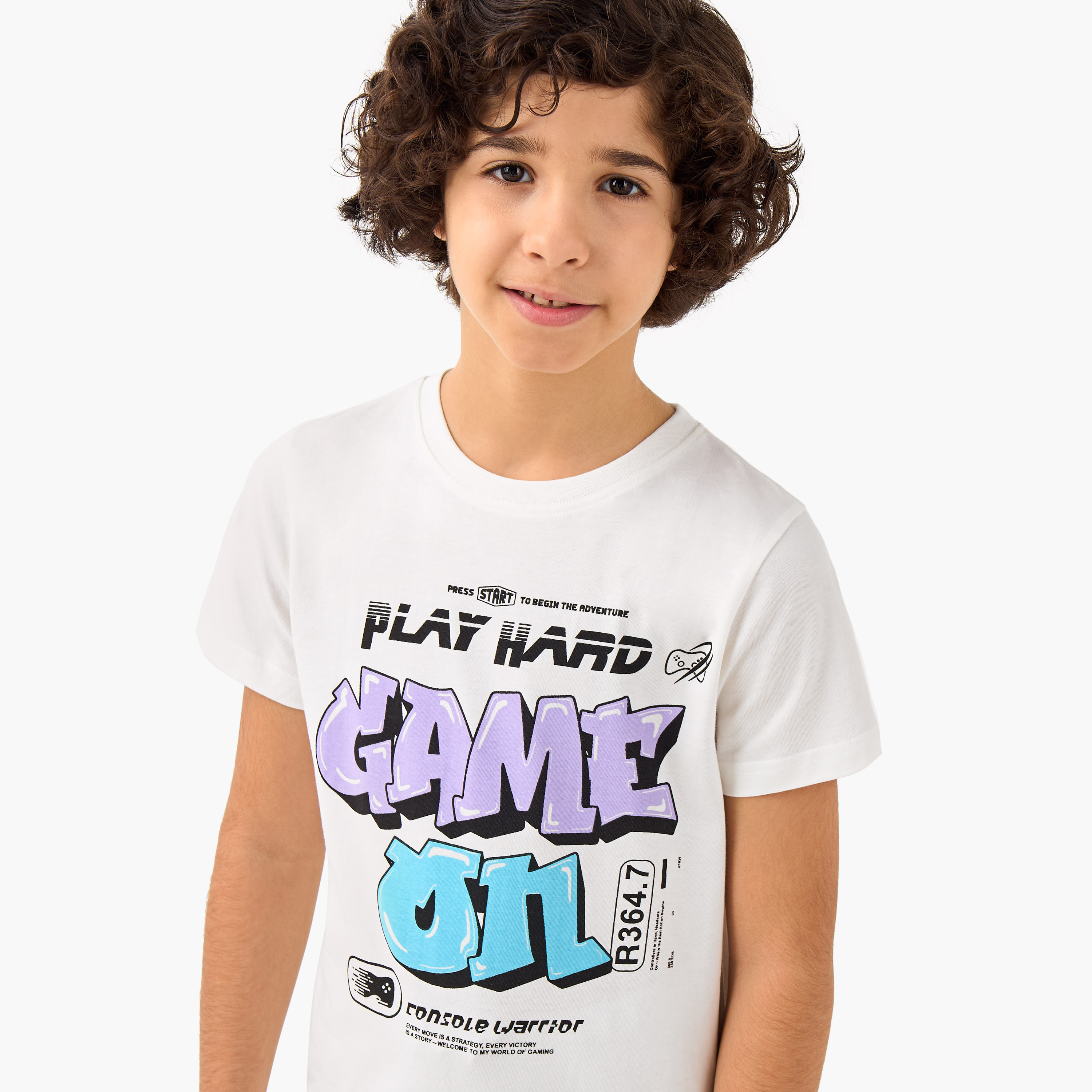 Juniors Boys Pyjama Set with Print - Cotton - Short Sleeves - Crew Neck - Set of 2-boys-clothing-nightwear-image-6