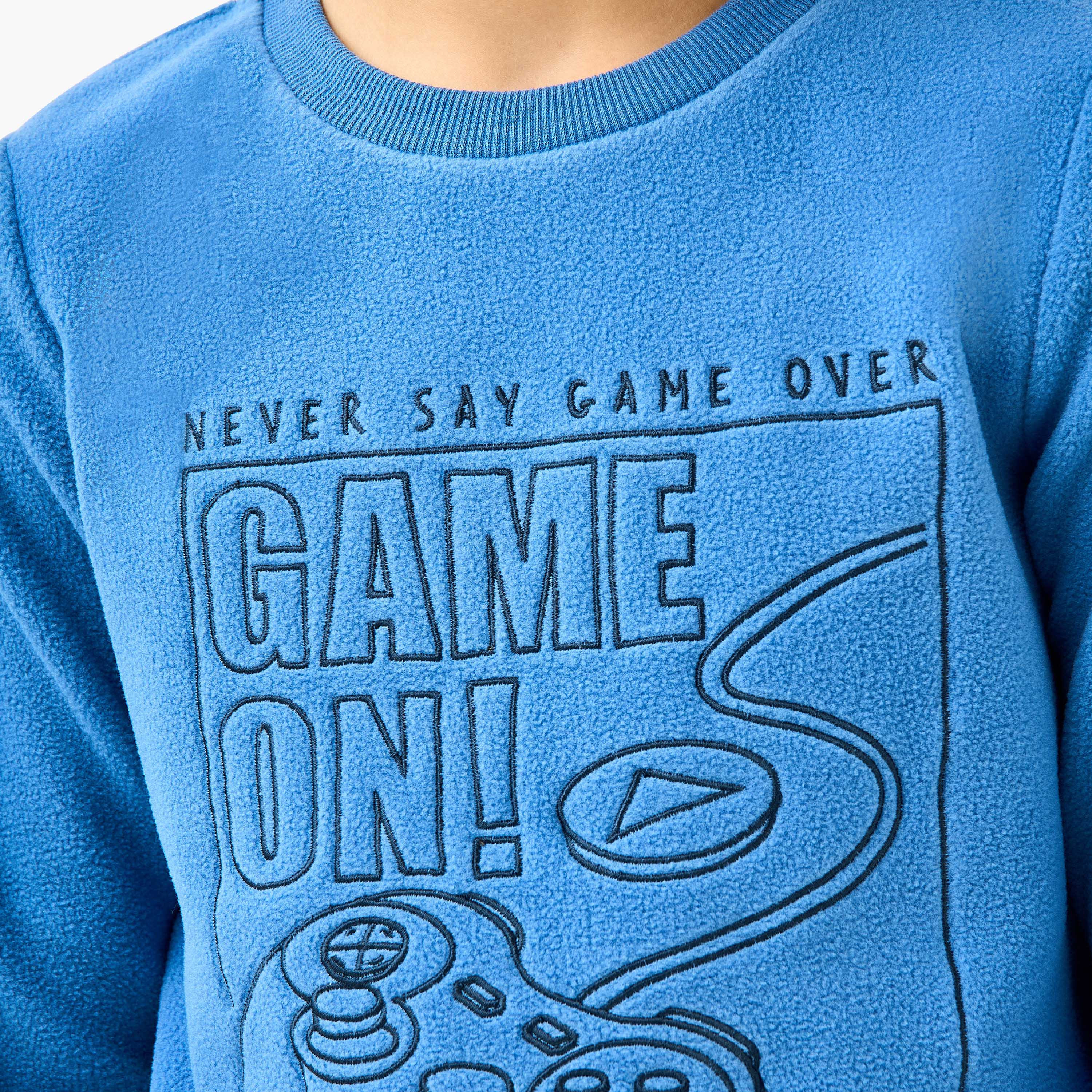 Juniors Gamer Embroidered T-shirt and Pyjama Set-boys-clothing-nightwear-image-6