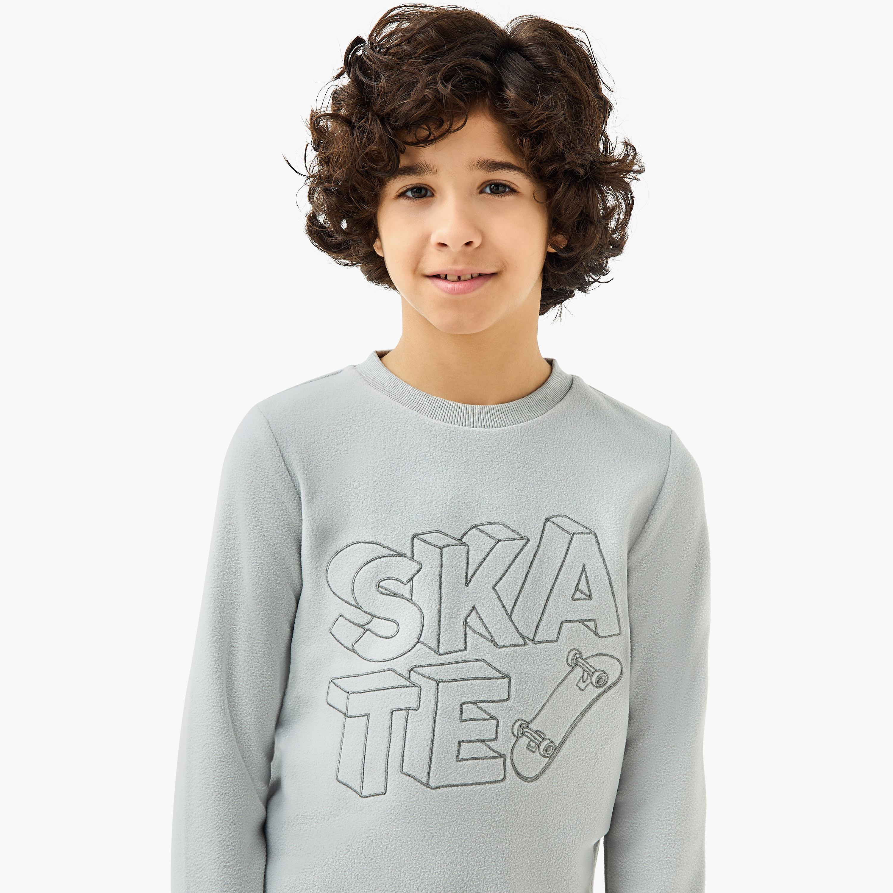 Juniors Skate Graphic Sweatshirt and Pyjama Set-boys-clothing-nightwear-image-5