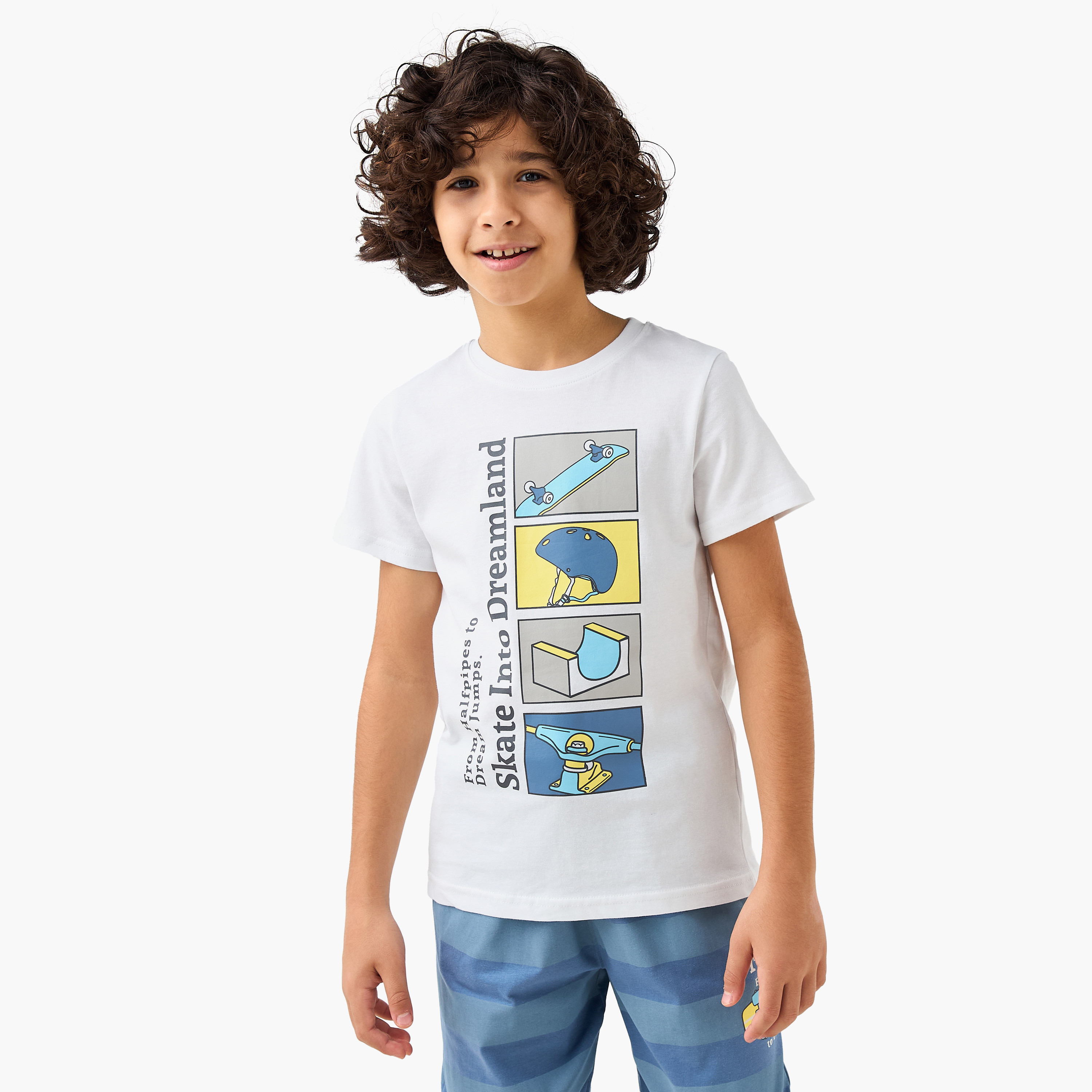 Juniors Printed T-shirt and Pyjama Set-boys-clothing-nightwear-image-2