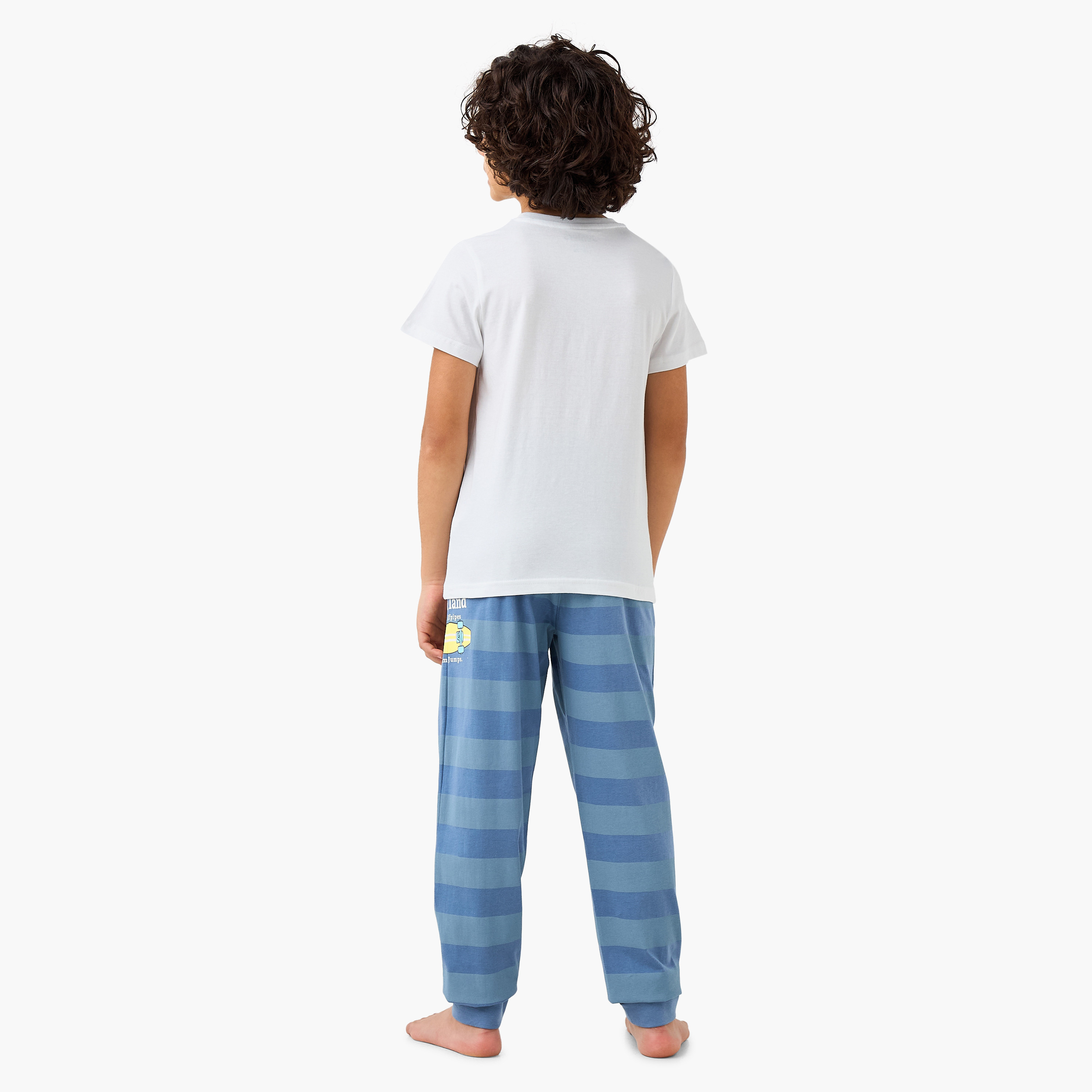 Juniors Printed T-shirt and Pyjama Set-boys-clothing-nightwear-image-4