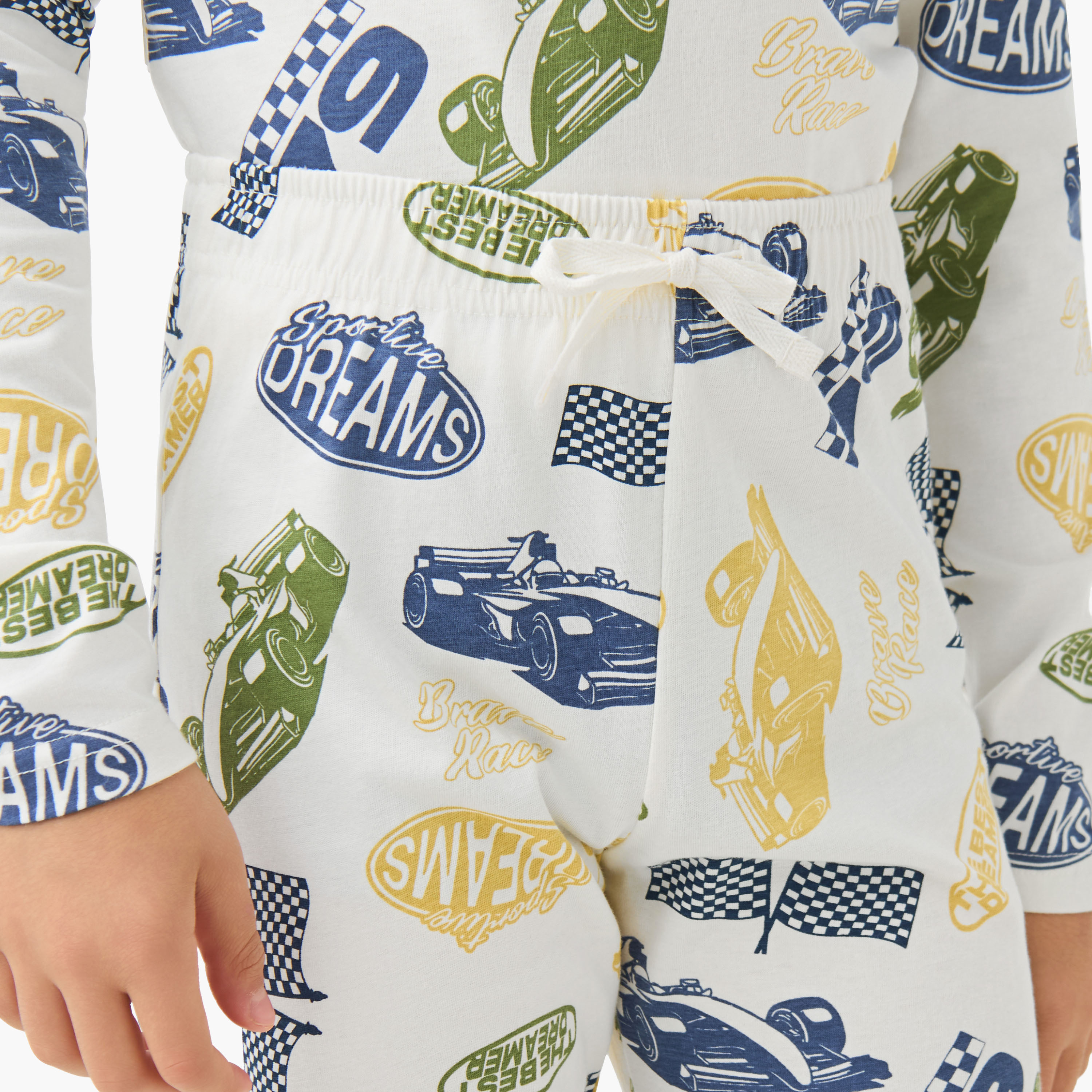 Juniors Cotton Crew Neck Long Sleeves Pyjama Set with Print-boys-clothing-nightwear-image-6