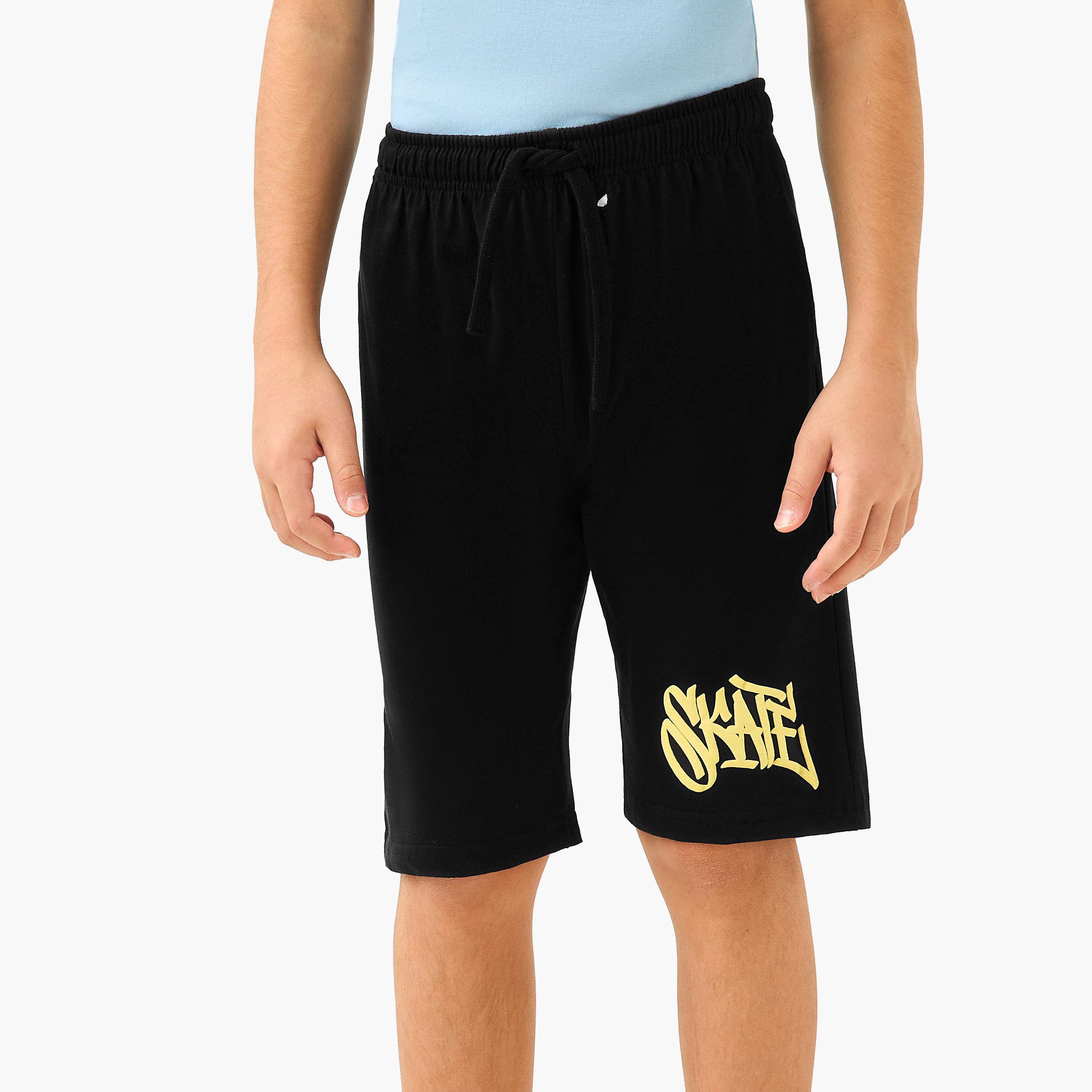 Juniors Skate Print T-shirt and Shorts Set-boys-clothing-nightwear-image-3