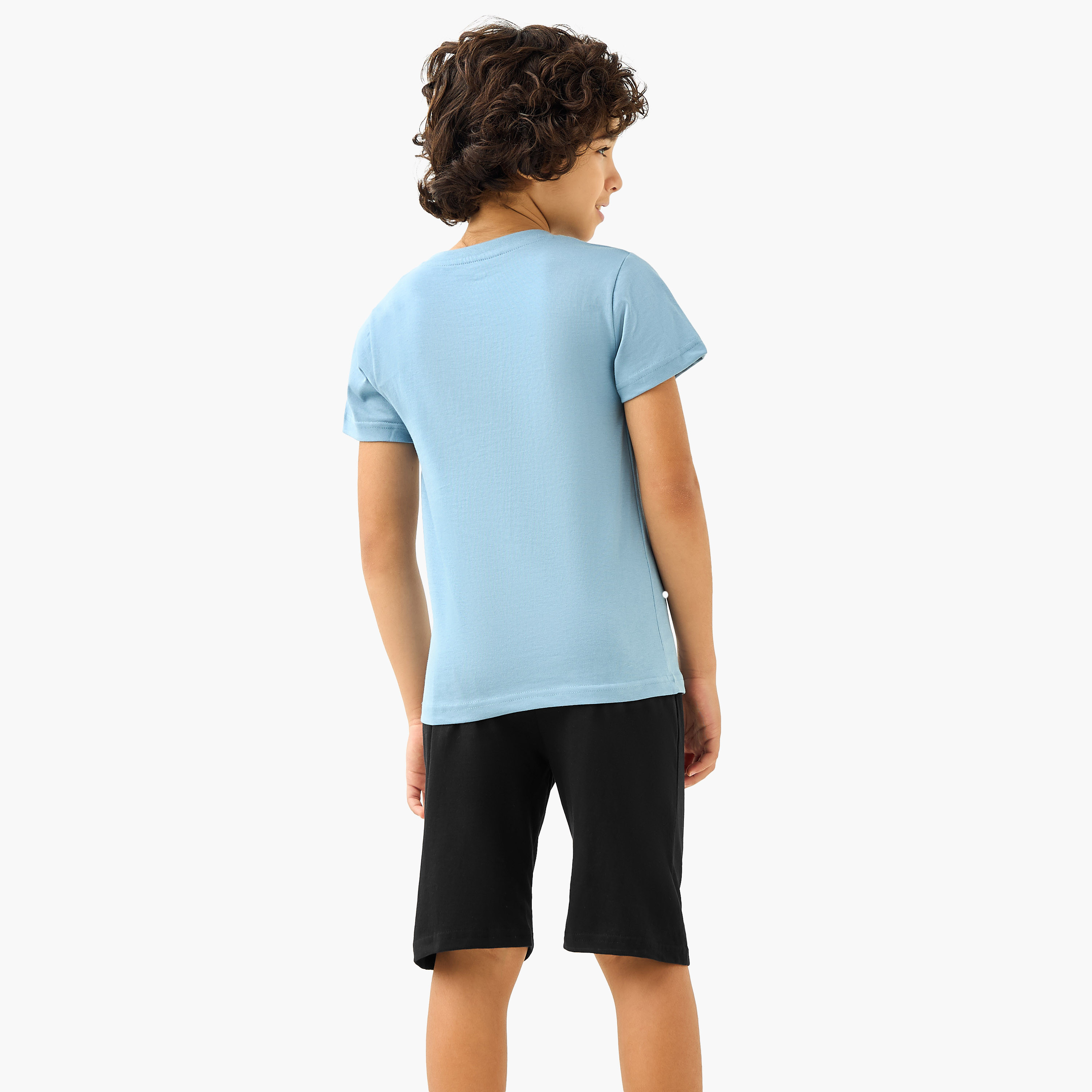 Juniors Skate Print T-shirt and Shorts Set-boys-clothing-nightwear-image-4