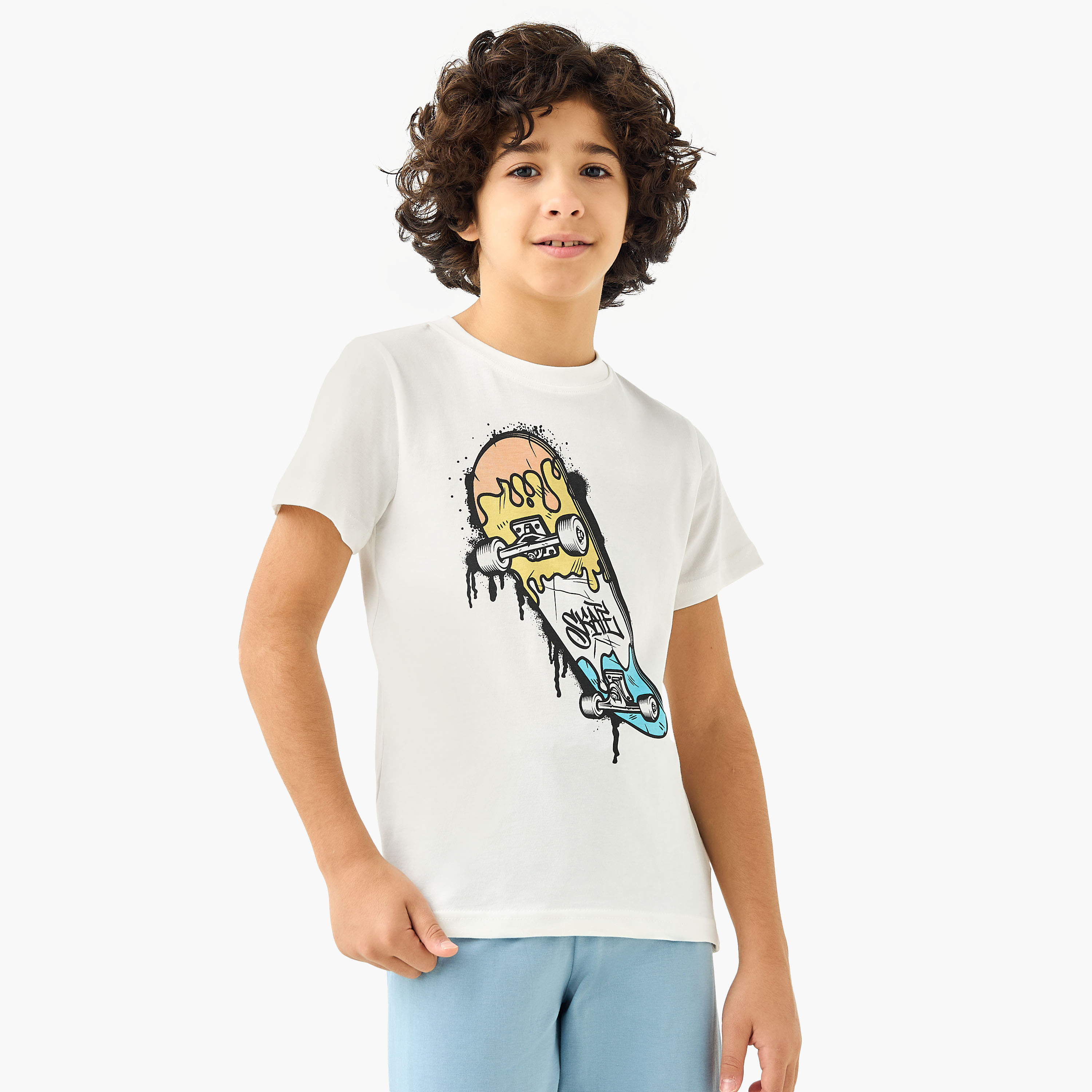Juniors Skateboard Print T-shirt and Pyjamas - Set of 3-boys-clothing-nightwear-image-4