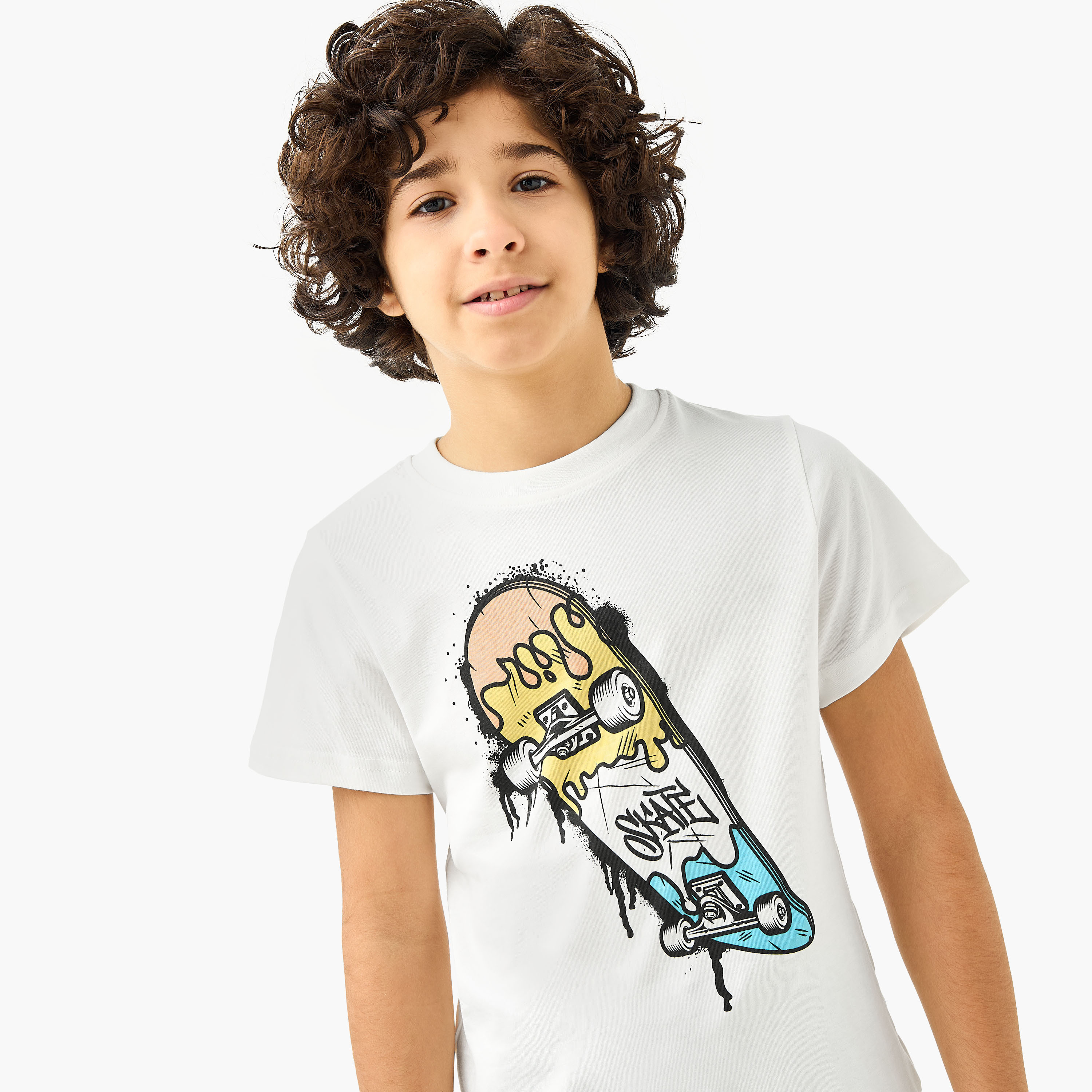 Juniors Skateboard Print T-shirt and Pyjamas - Set of 3-boys-clothing-nightwear-image-7