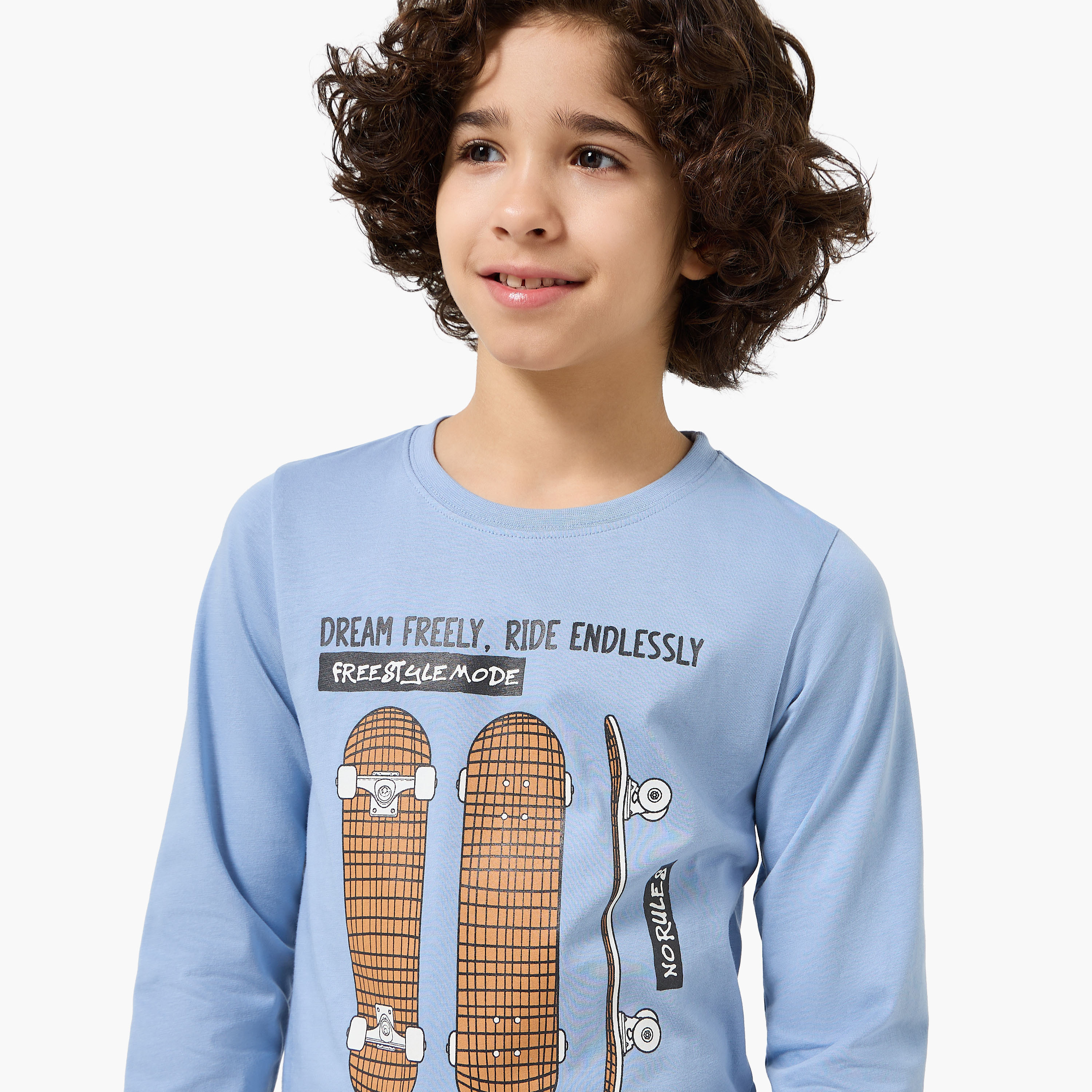 طقم بيجاما قطن بياقة ضيقة وأكمام طويلة وطبعات من جونيورز-boys-clothing-nightwear-image-2