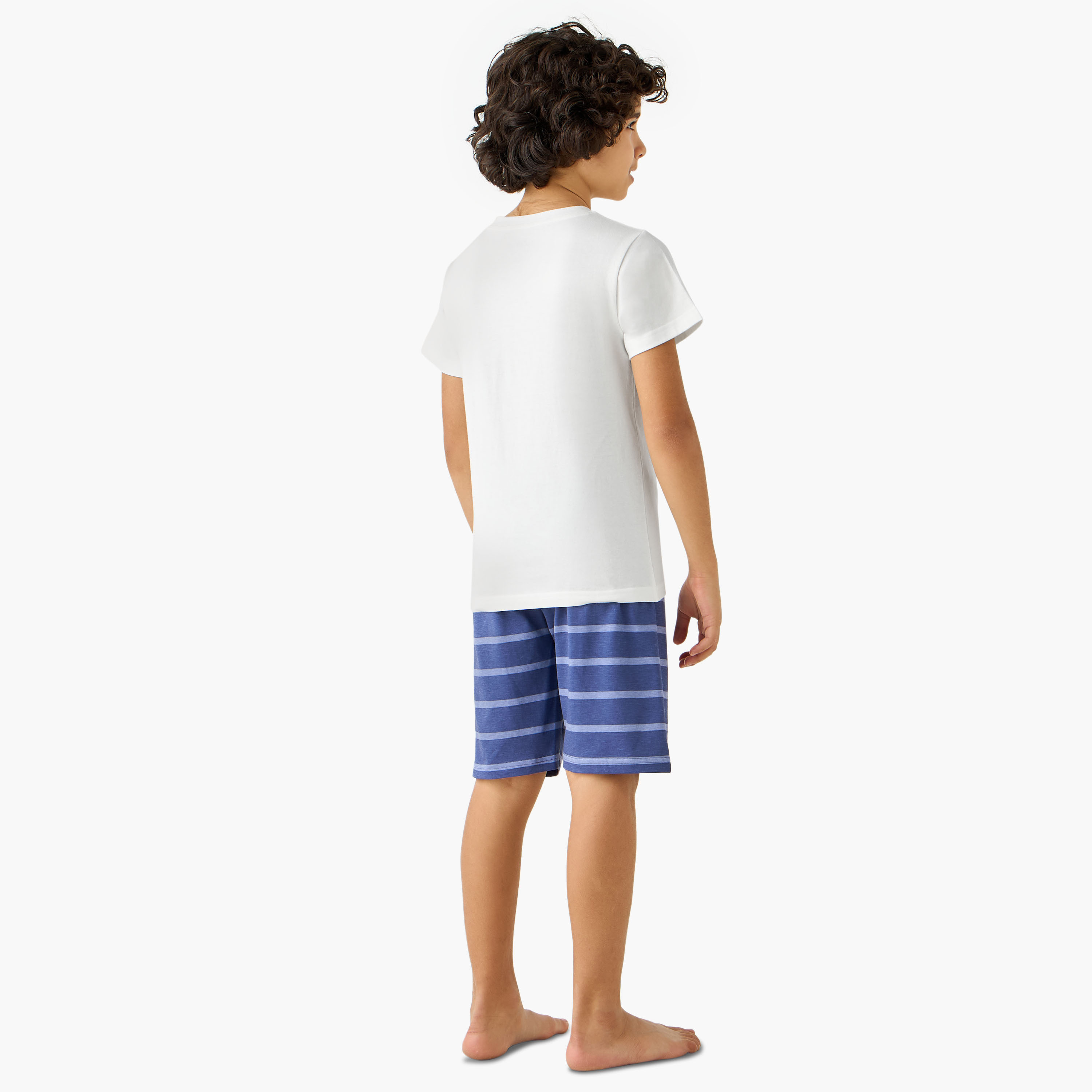 Juniors Gaming Controller Print T-shirt and Shorts Set-boys-clothing-nightwear-image-4