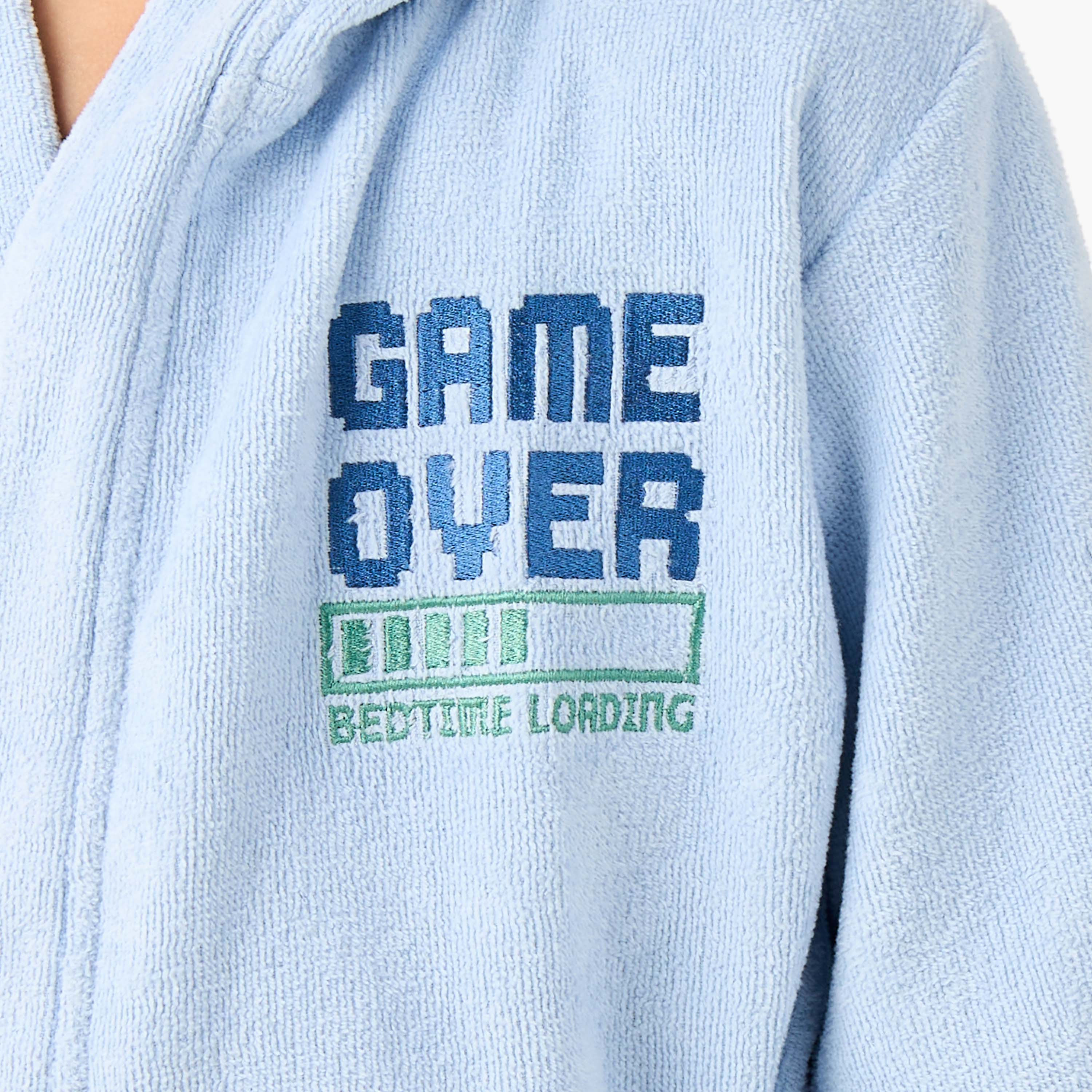 روب حمام تيري بقبعة وتطريز لليافعين - 8-16 سنة-boys-clothing-nightwear-image-6