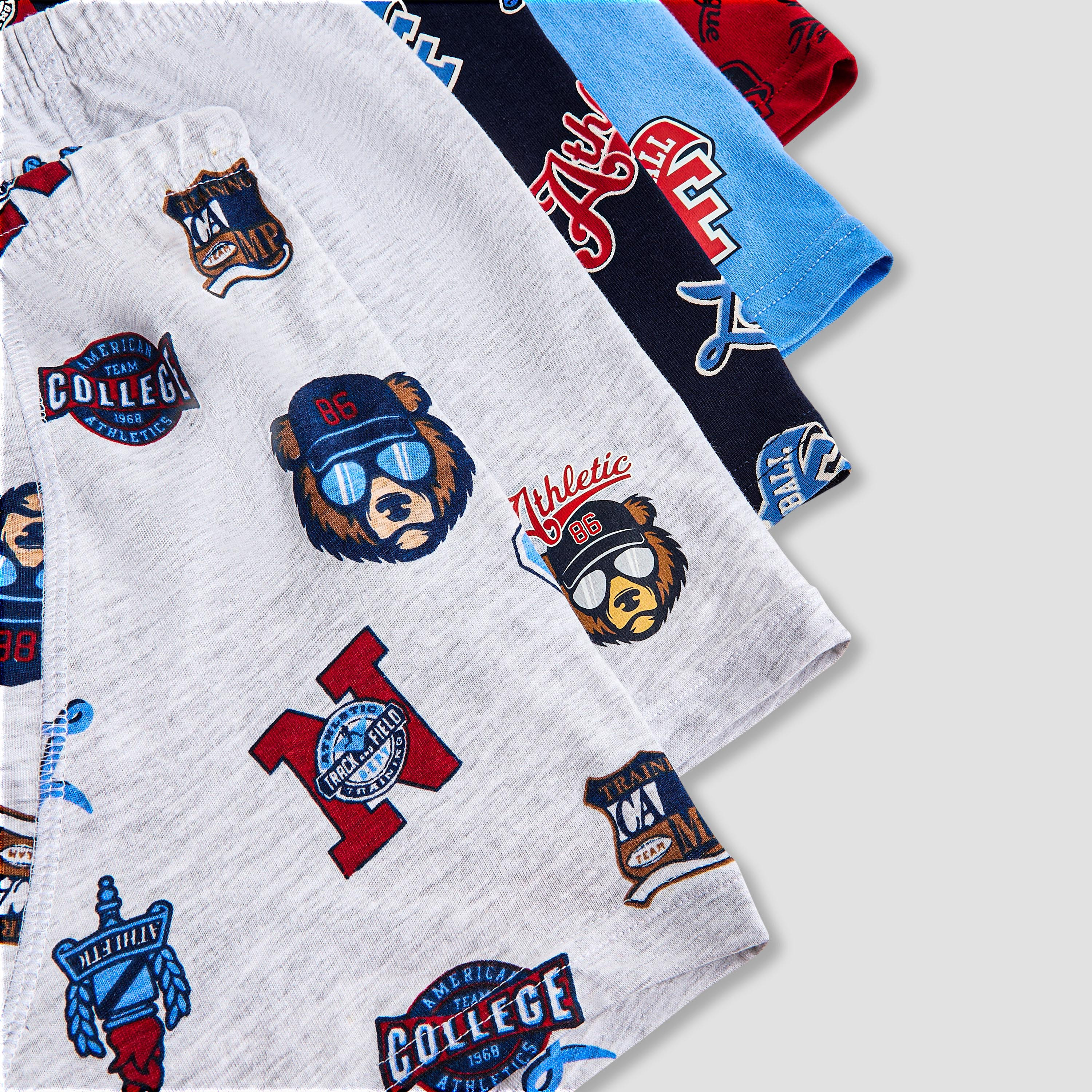 Juniors Printed Boxers with Elasticated Waistband - Set of 5-boys-clothing-innerwear-boxersandbriefs-image-8
