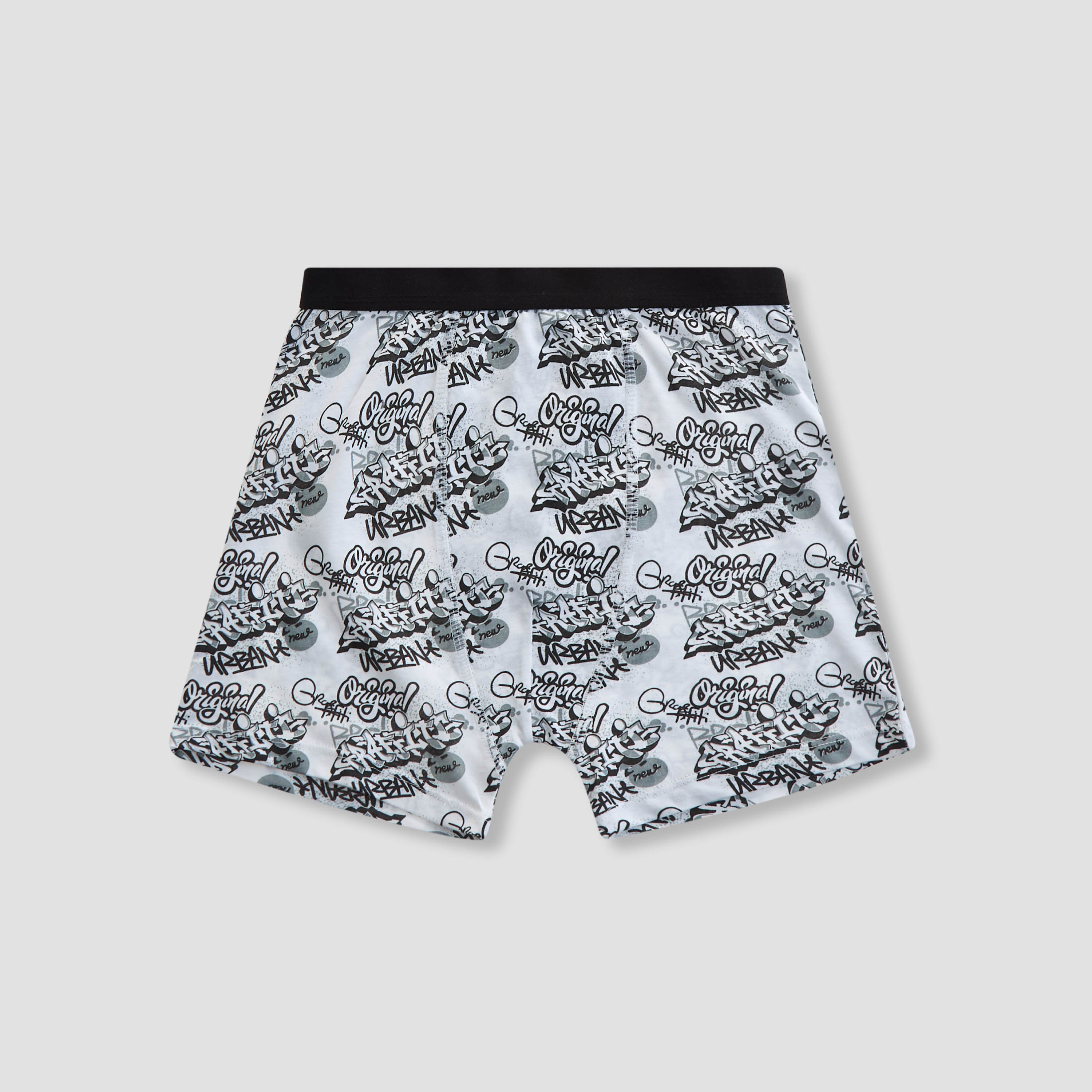 Juniors Boys Boxer Briefs with Graffiti Print - Cotton - 5-Piece Set-boys-clothing-innerwear-boxersandbriefs-image-3