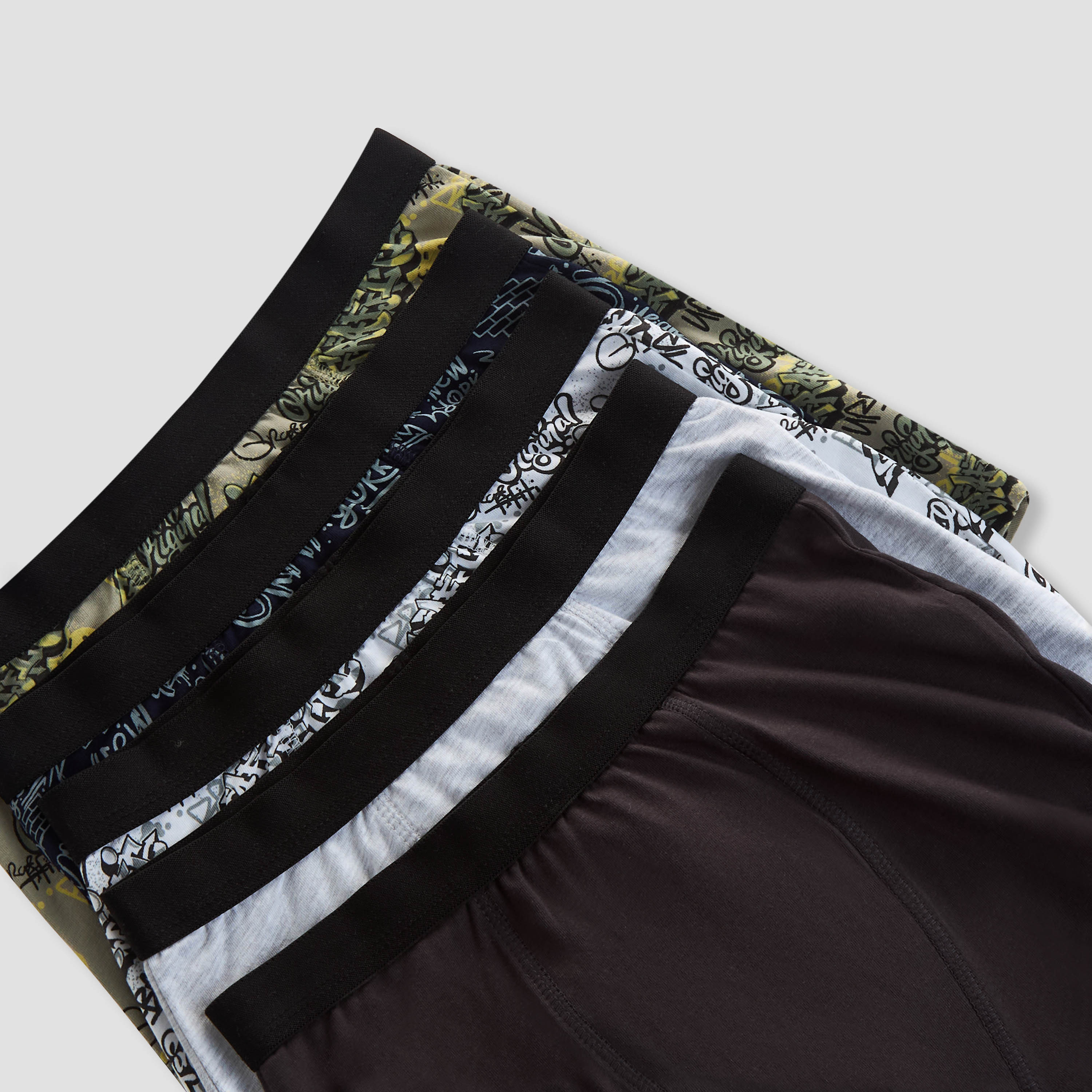 Juniors Boys Boxer Briefs with Graffiti Print - Cotton - 5-Piece Set-boys-clothing-innerwear-boxersandbriefs-image-7