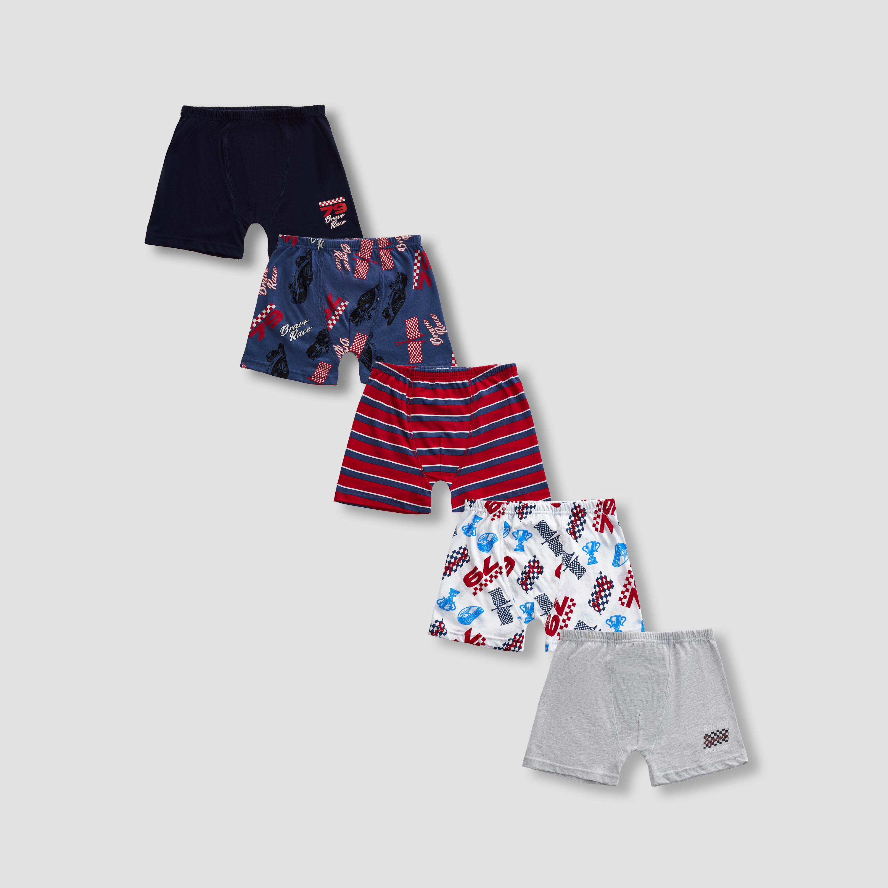 Juniors Boys Boxers with Assorted Print - Cotton - 5-Piece Set-boys-clothing-innerwear-boxersandbriefs-image-1