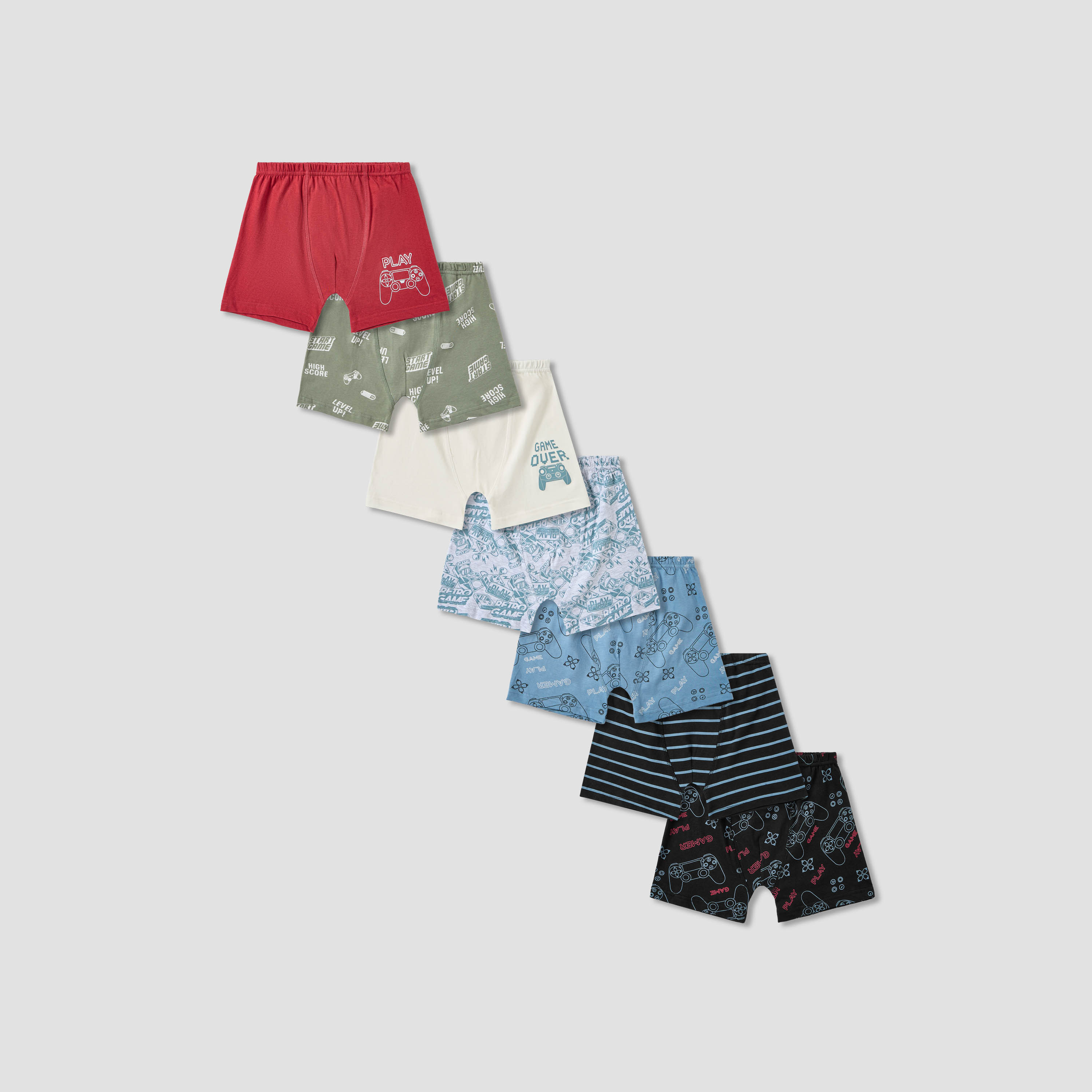 Juniors Printed Boxers with Elasticated Waistband - Set of 7-boys-clothing-innerwear-boxersandbriefs-image-7