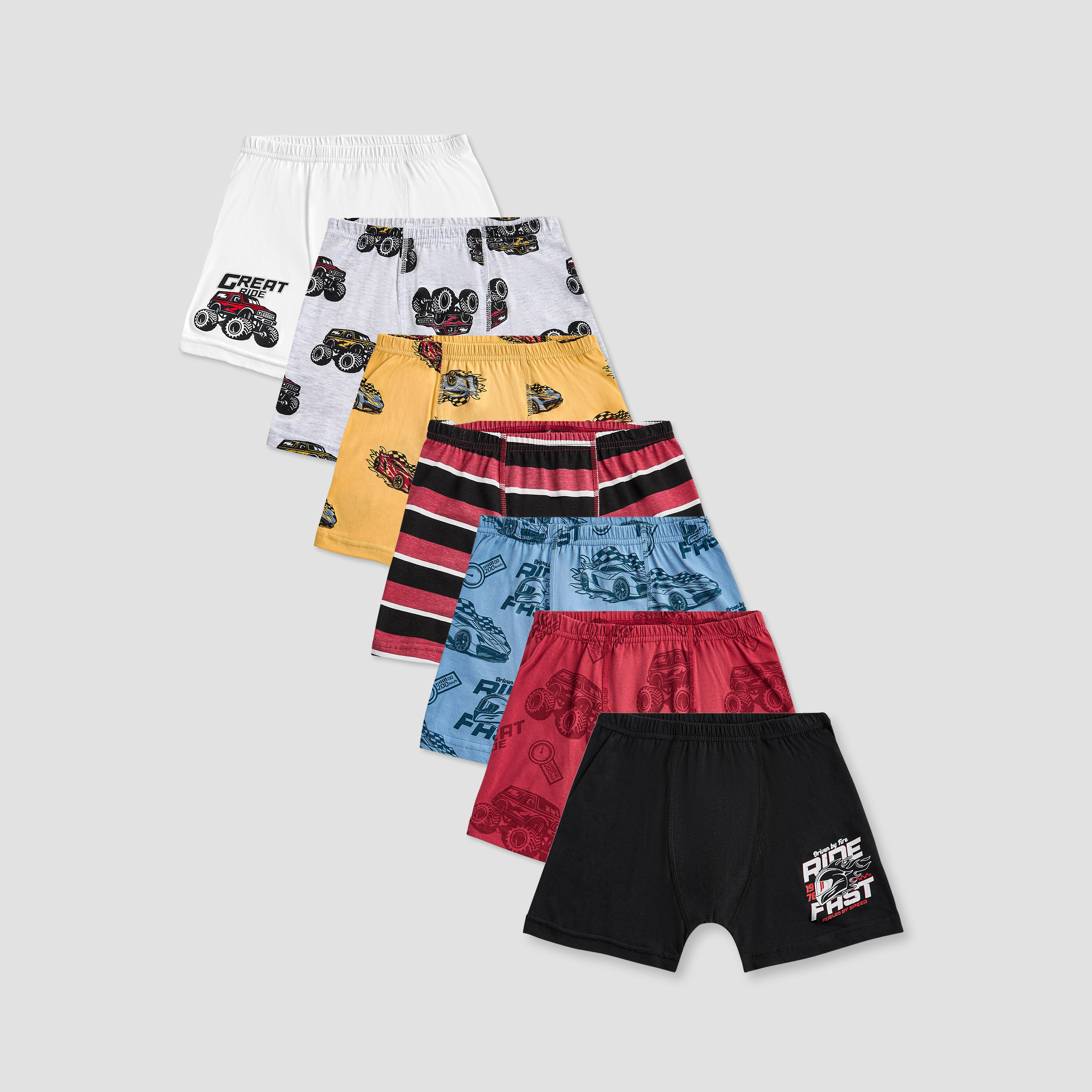 Juniors Assorted Boxers with Elasticated Waistband - Set of 7-boys-clothing-innerwear-boxersandbriefs-image-1