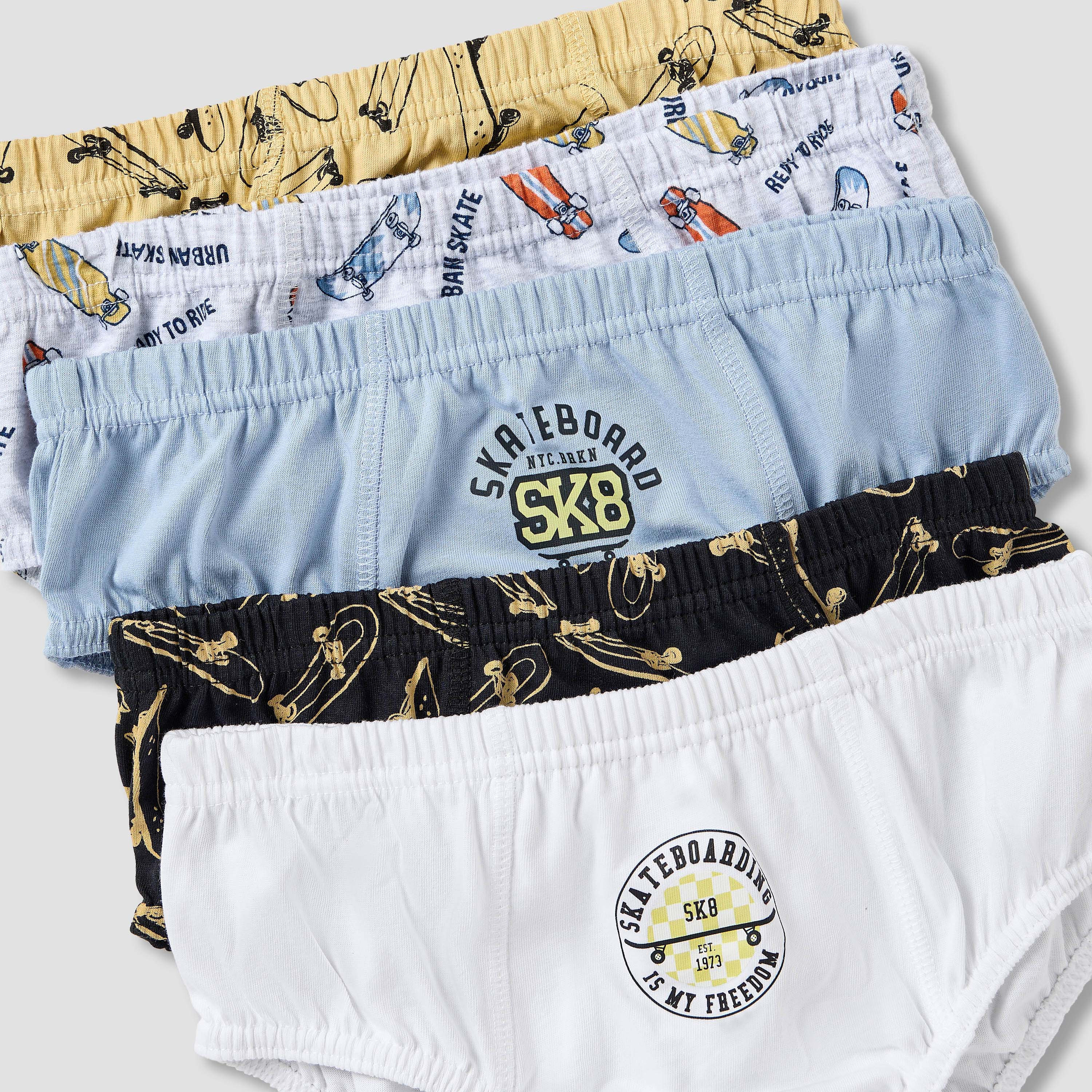 سراويل داخلية بطبعات تزلج بخصر مطاطي من جونيورز - طقم من 5 قطع-boys-clothing-innerwear-boxersandbriefs-image-7