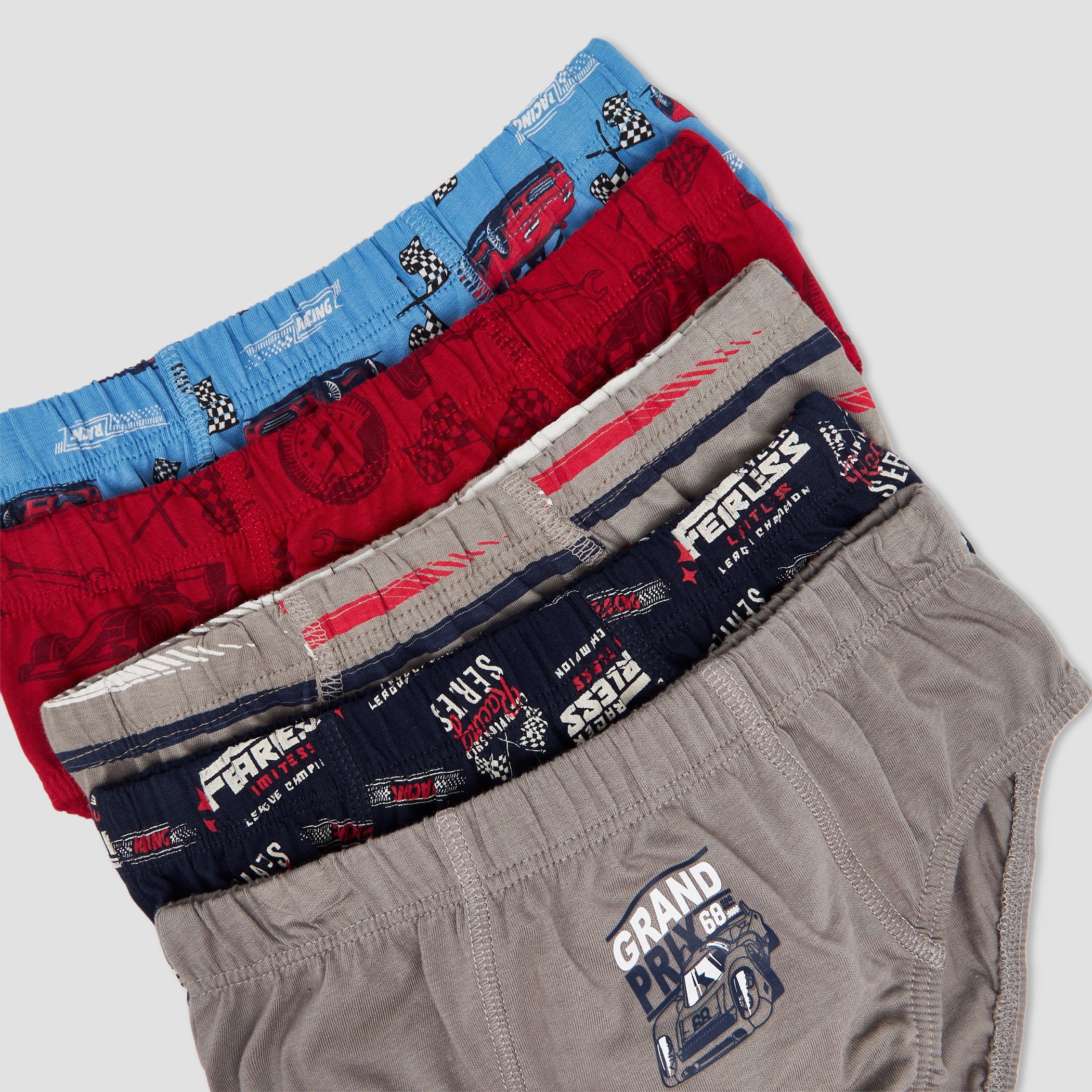 Pack of 5 Juniors Cotton Briefs with Car Print-boys-clothing-innerwear-boxersandbriefs-image-7