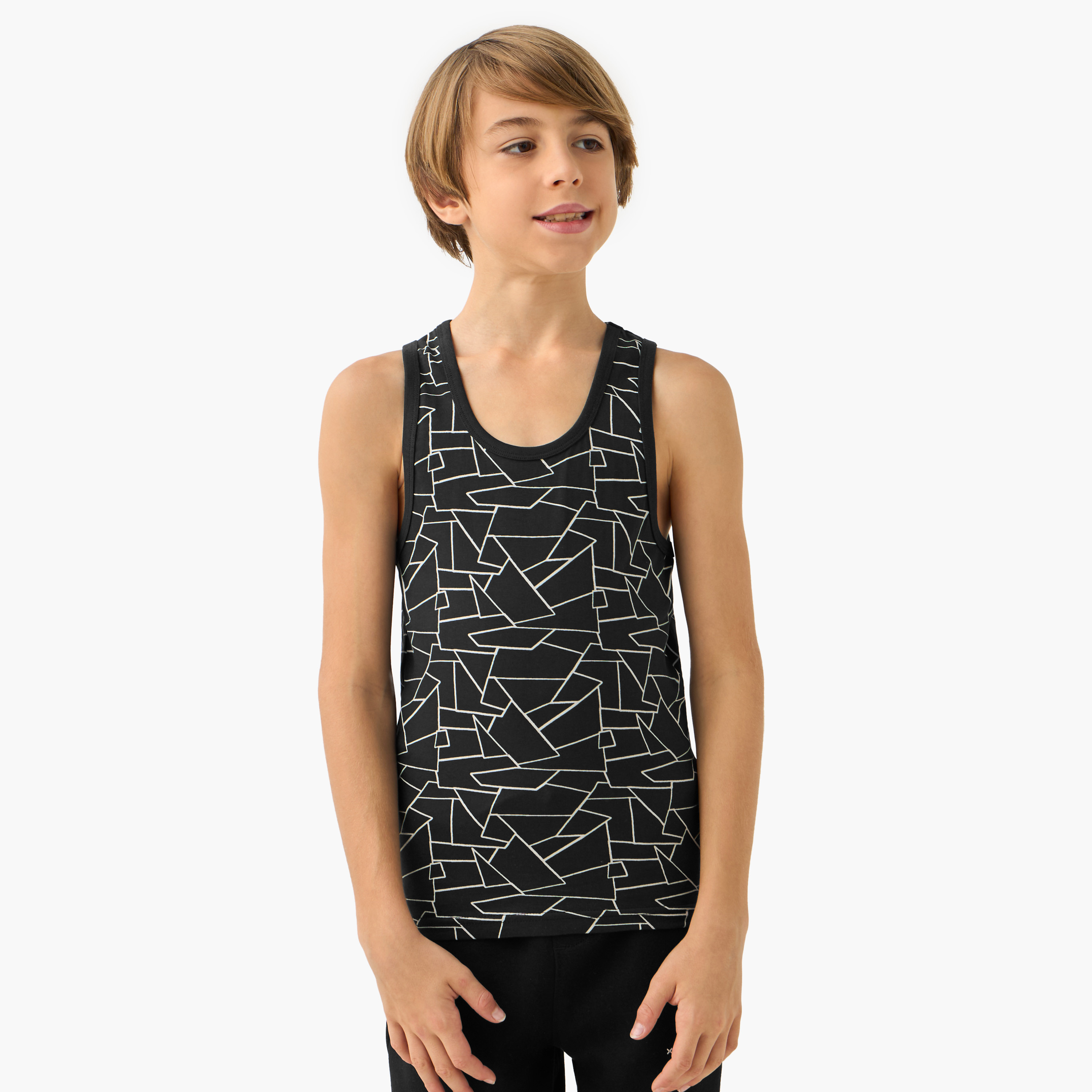 Juniors Printed Vest - Set of 3-boys-clothing-innerwear-vests-image-4