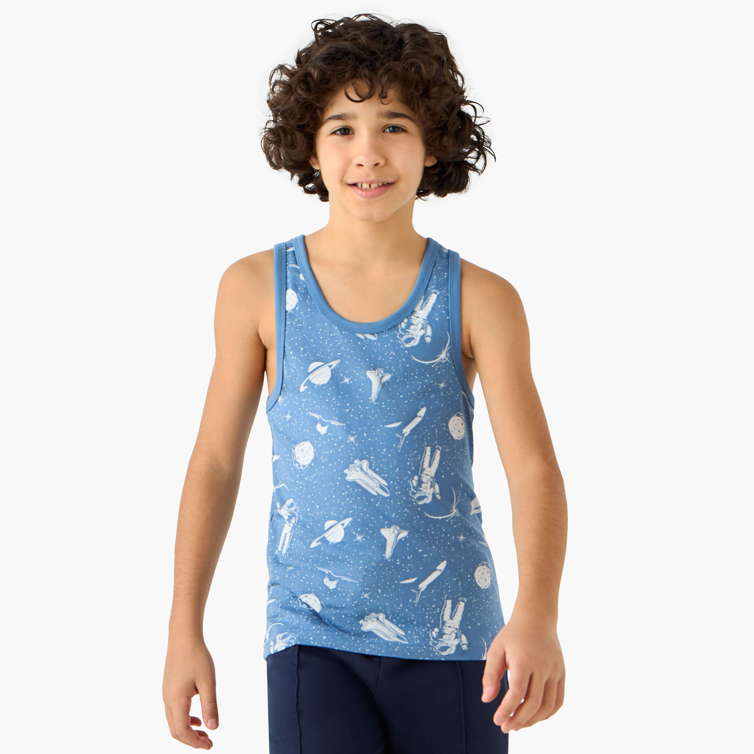 Juniors Space Print Vest - Set of 3-boys-clothing-innerwear-vests-image-4
