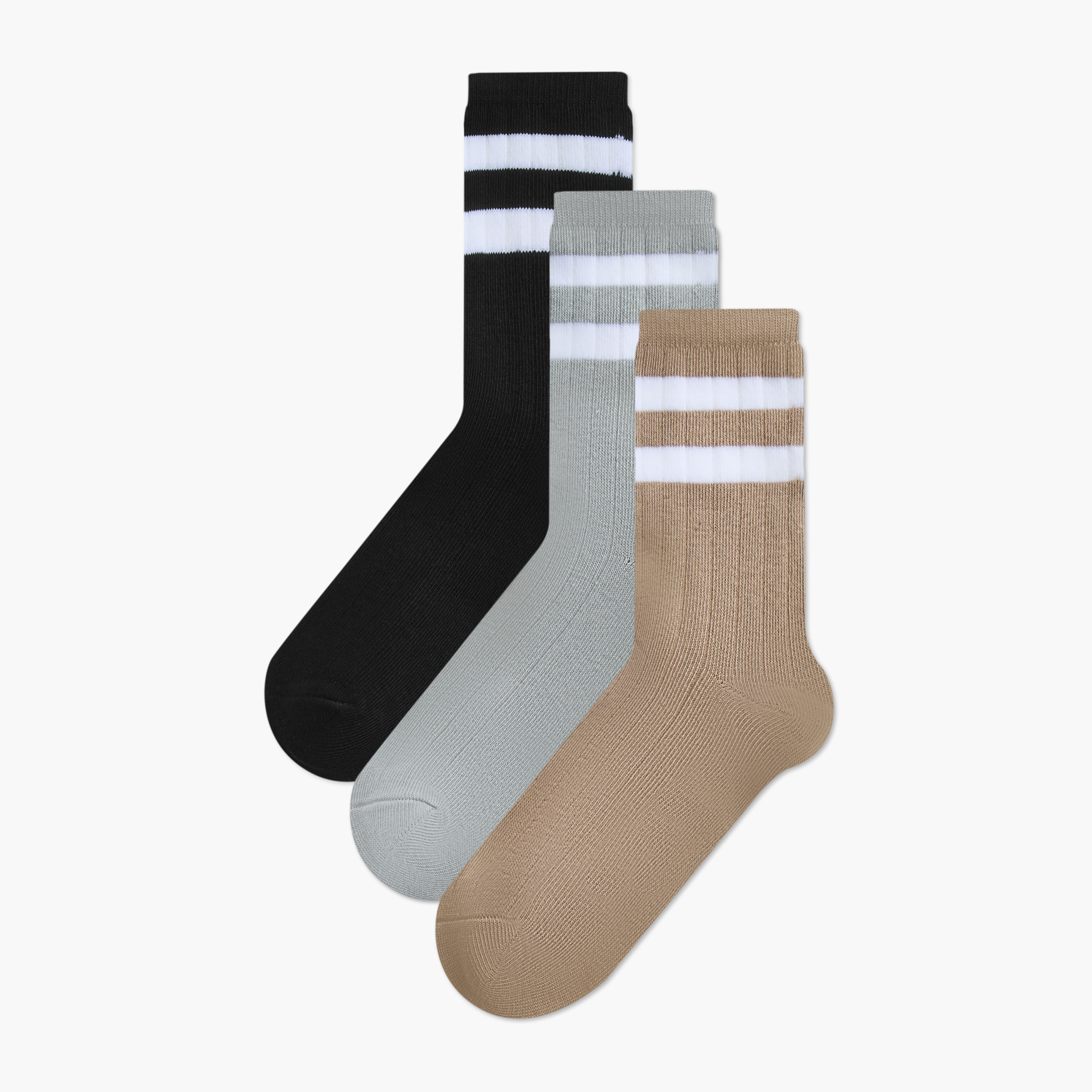 Pack of 3 Juniors Boys Quarter Length Socks with Stripes-boys-accessories-socks-image-1