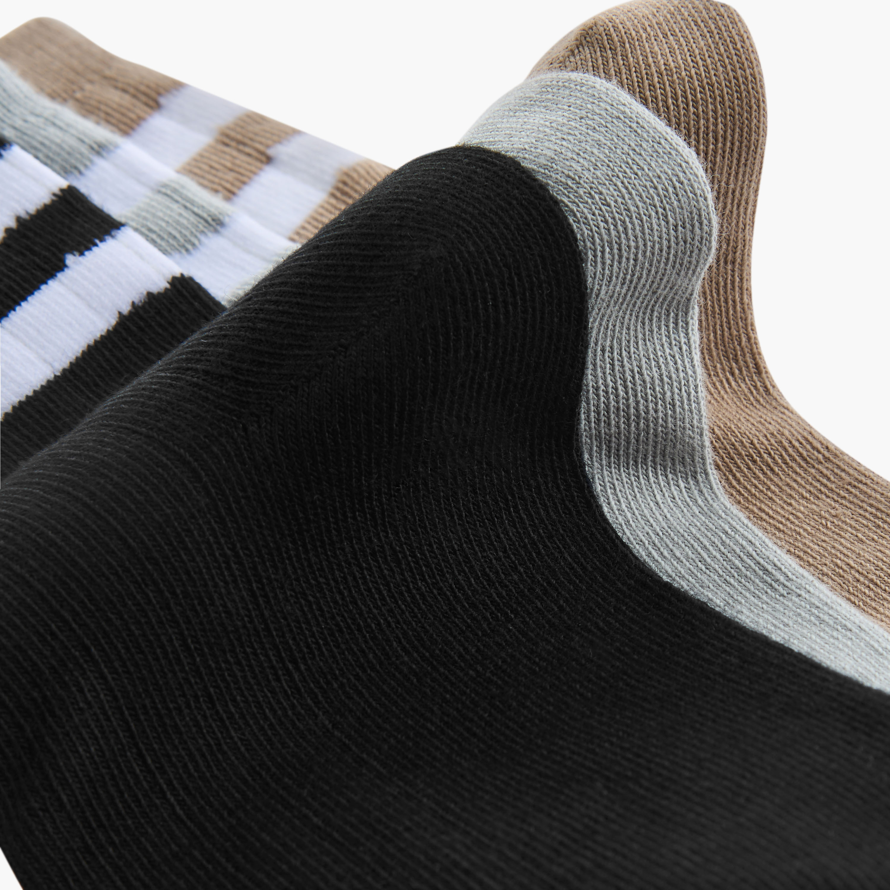 Pack of 3 Juniors Boys Quarter Length Socks with Stripes-boys-accessories-socks-image-4