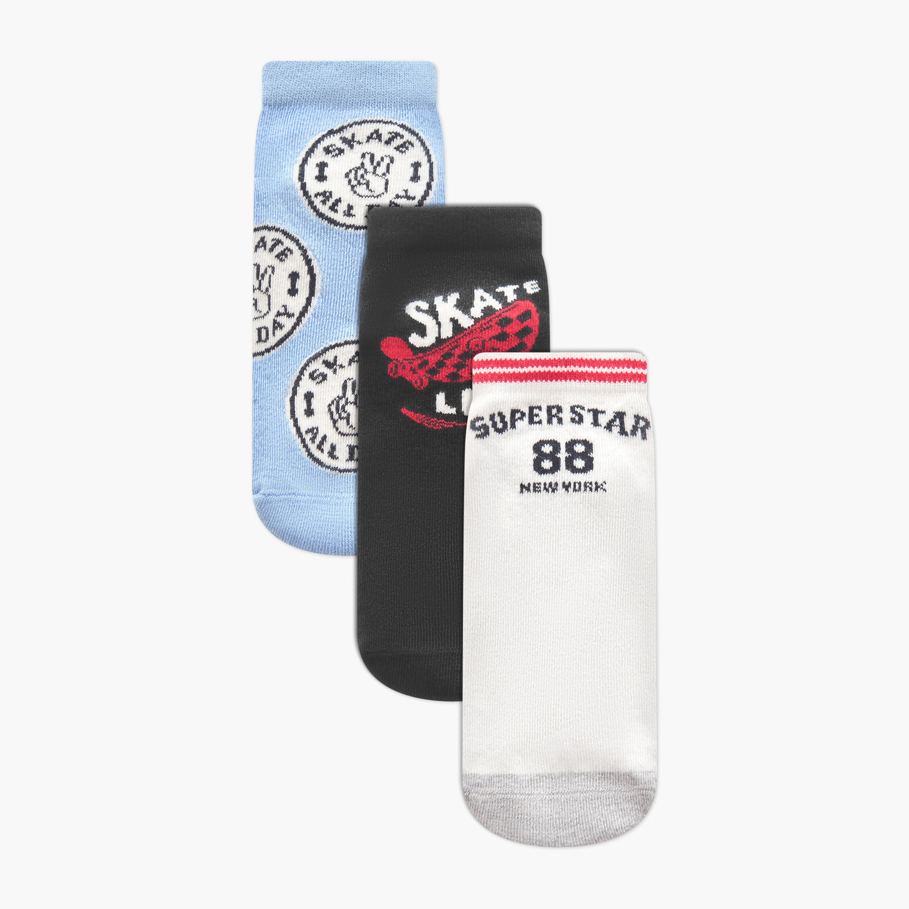 Pack of 3 Juniors Baby Boys Socks with Print-boys-accessories-socks-image-1