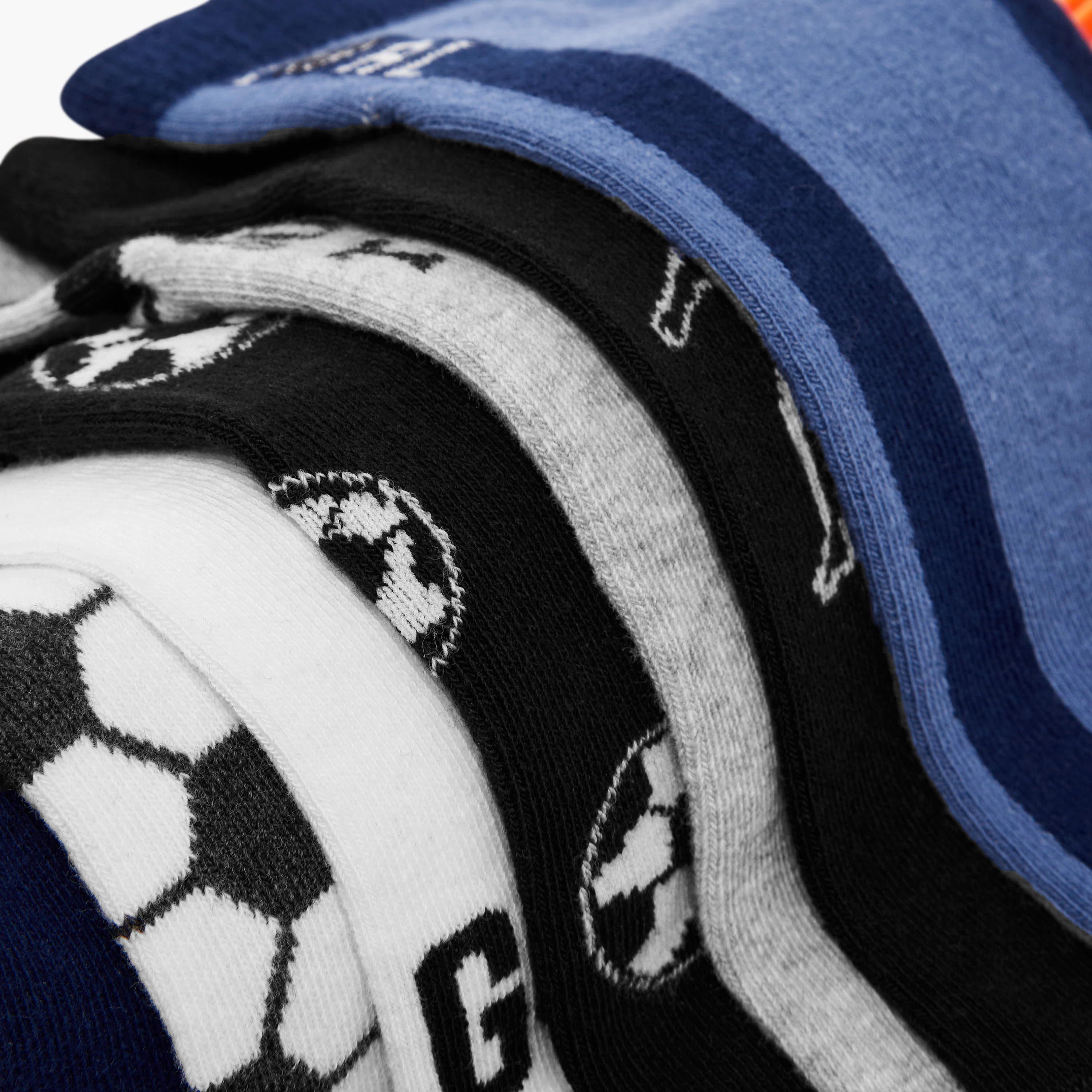 Juniors Football Print Ankle Length Socks - Set of 7-boys-accessories-socks-image-4