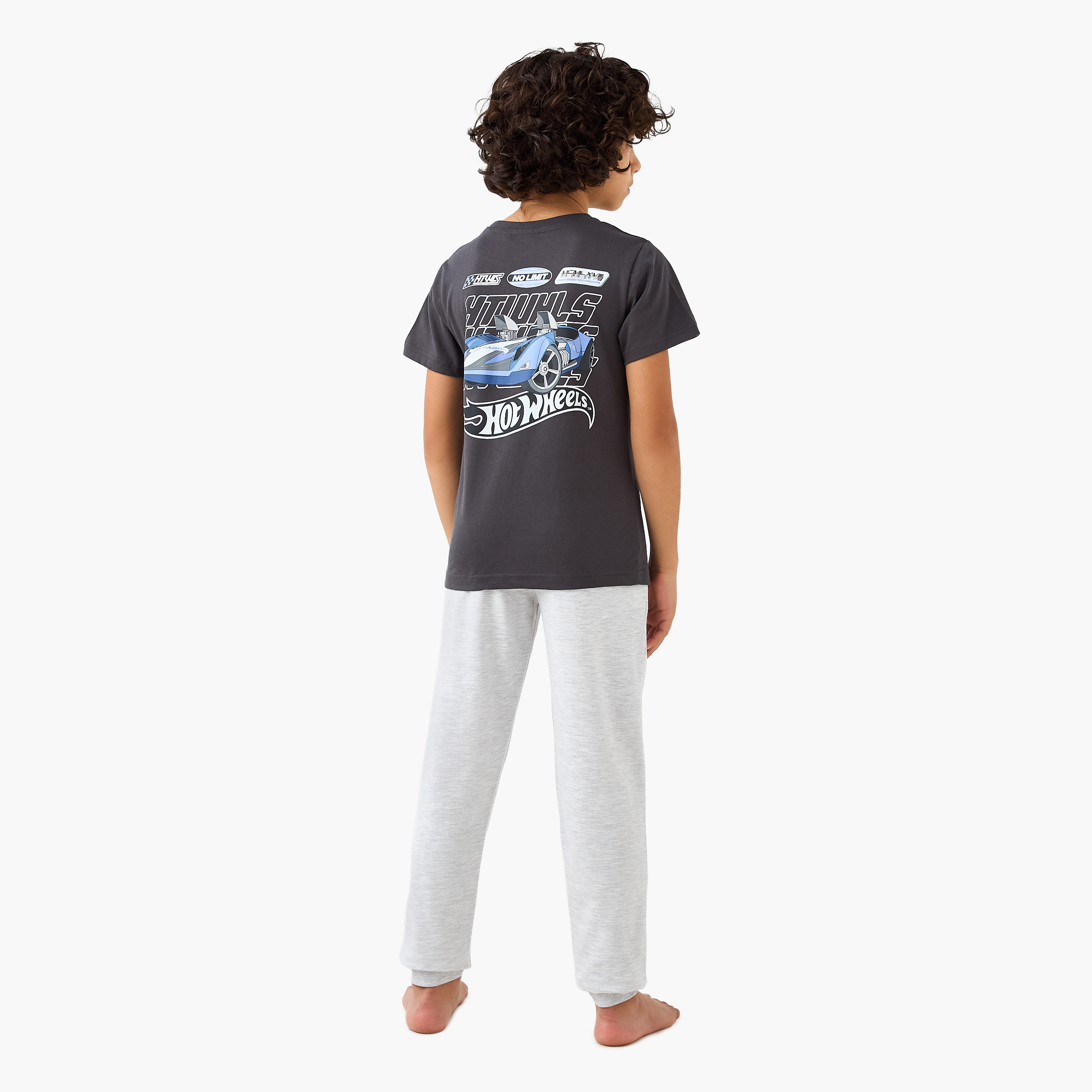 Hot Wheels Print T-shirt and Pyjama Set-boys-clothing-nightwear-image-4