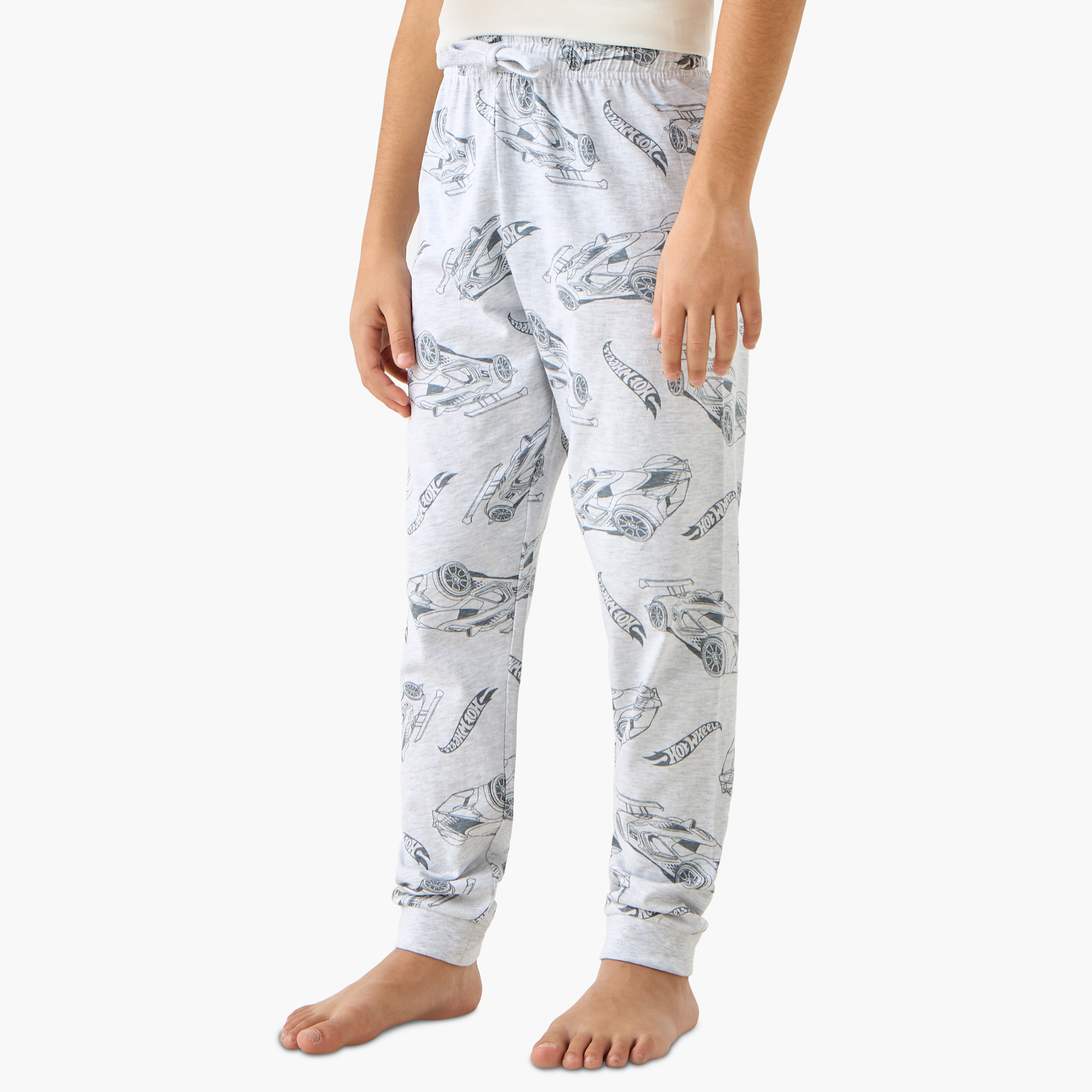 Hot Wheels Print T-shirt and Pyjamas - Set of 2-boys-clothing-nightwear-image-4