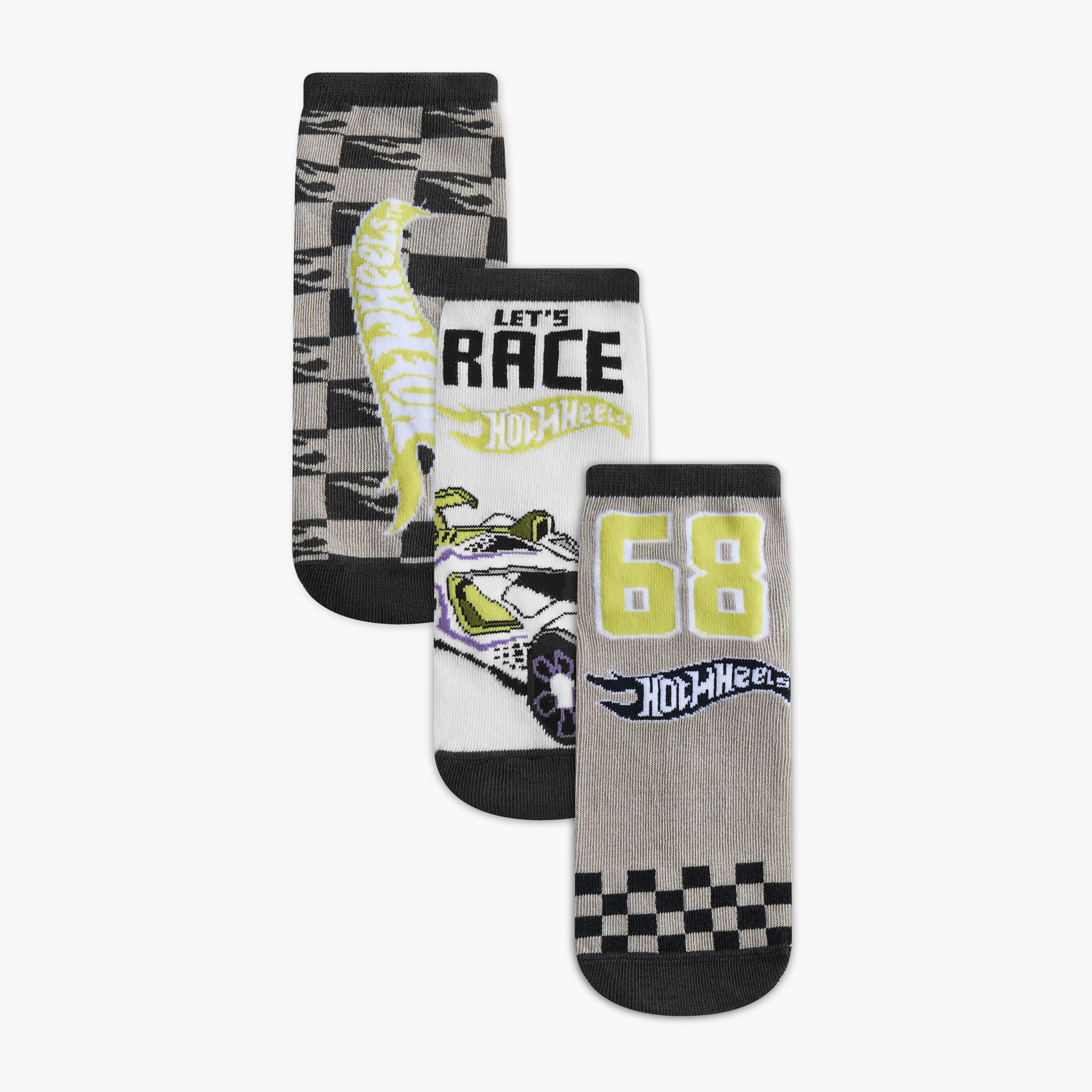 Boys Socks with Hot Wheels Print - Set of 3-boys-accessories-socks-image-1