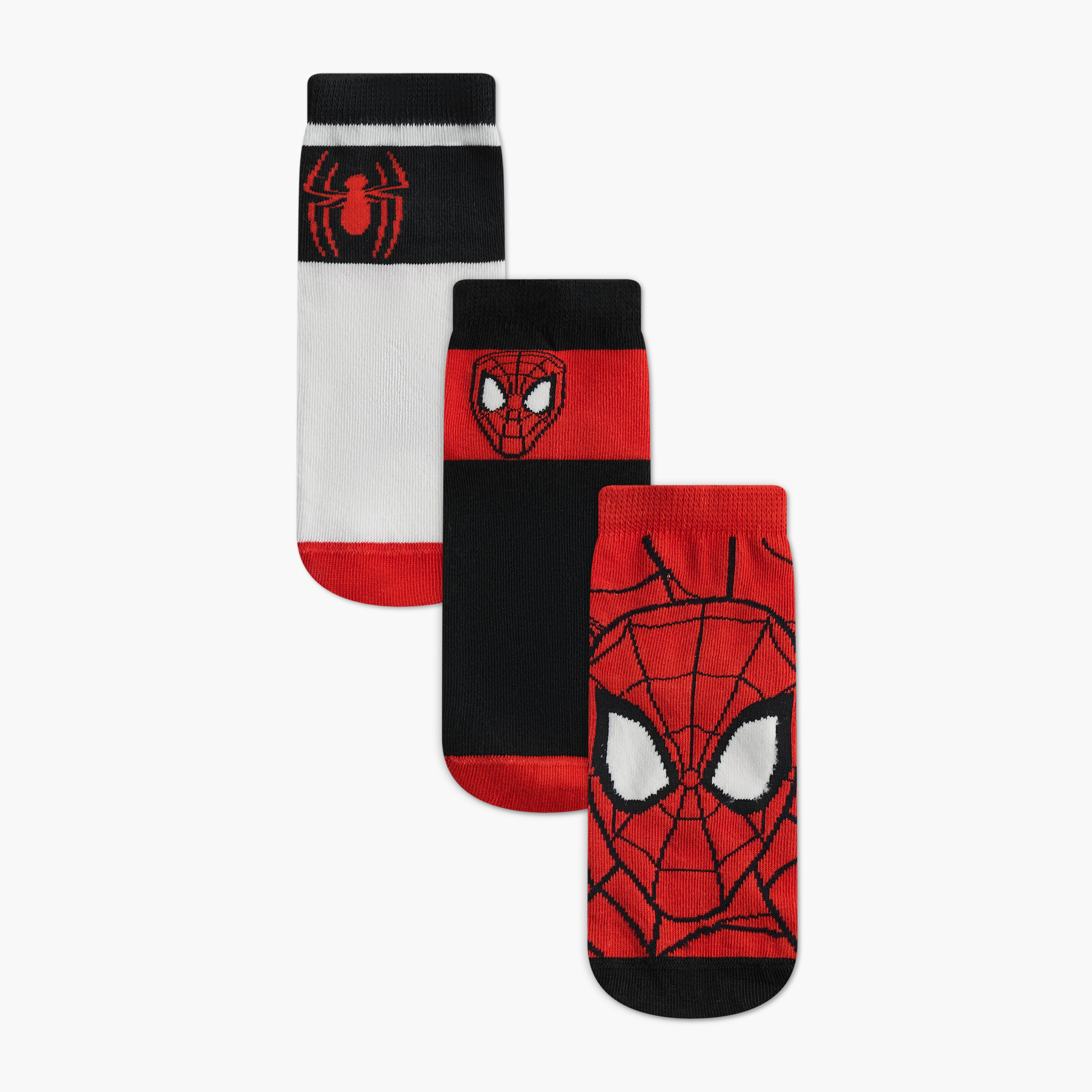 Boys Socks with Spider-Man Print - Set of 3-boys-accessories-socks-image-1