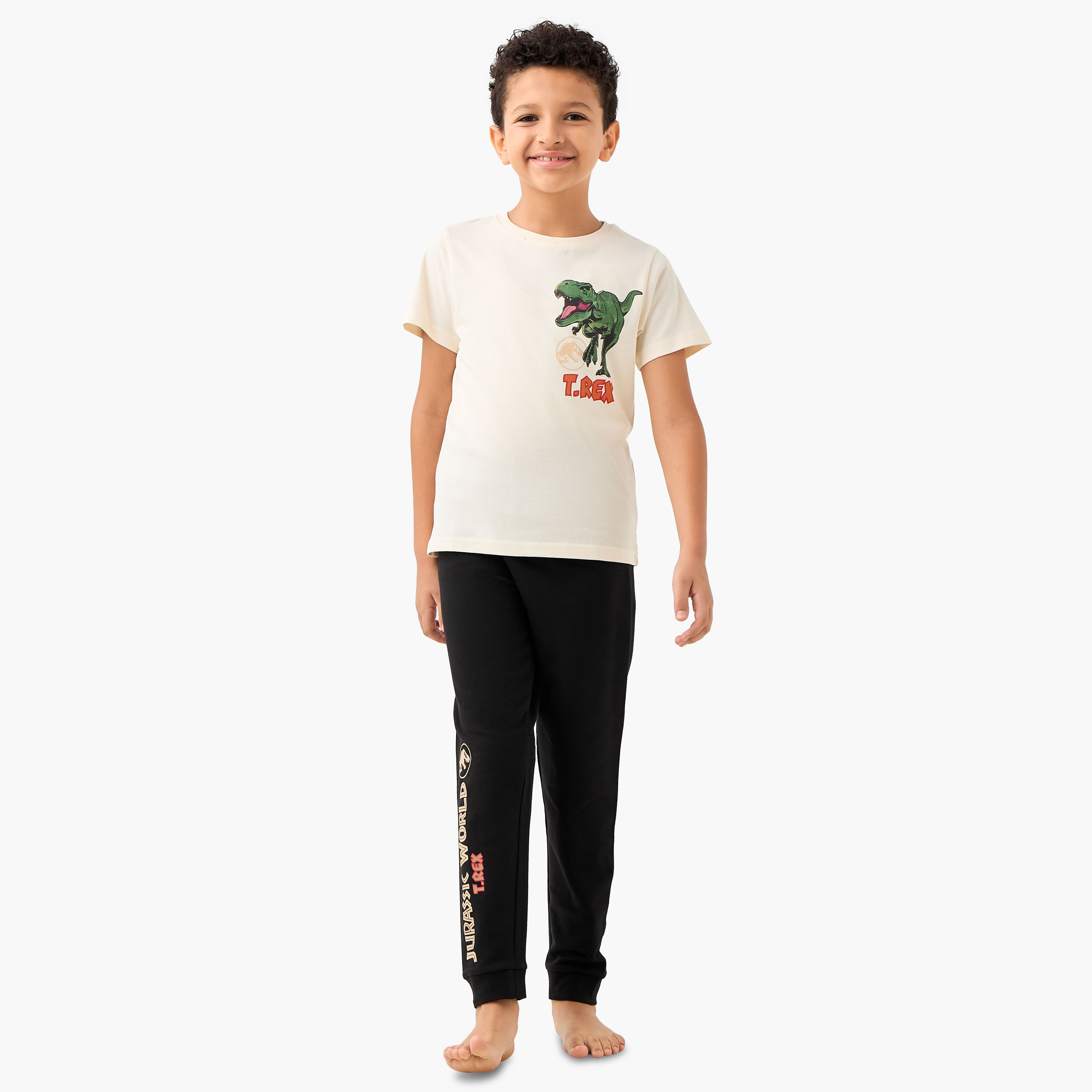 طقم بنطلون بيجاما وتيشيرت بطبعات ديناصور-boys-clothing-nightwear-image-7